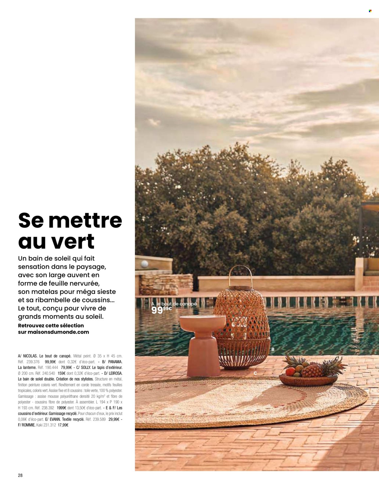 thumbnail - Catalogue Maisons du Monde - Produits soldés - coussin, tapis, bain de soleil. Page 30.