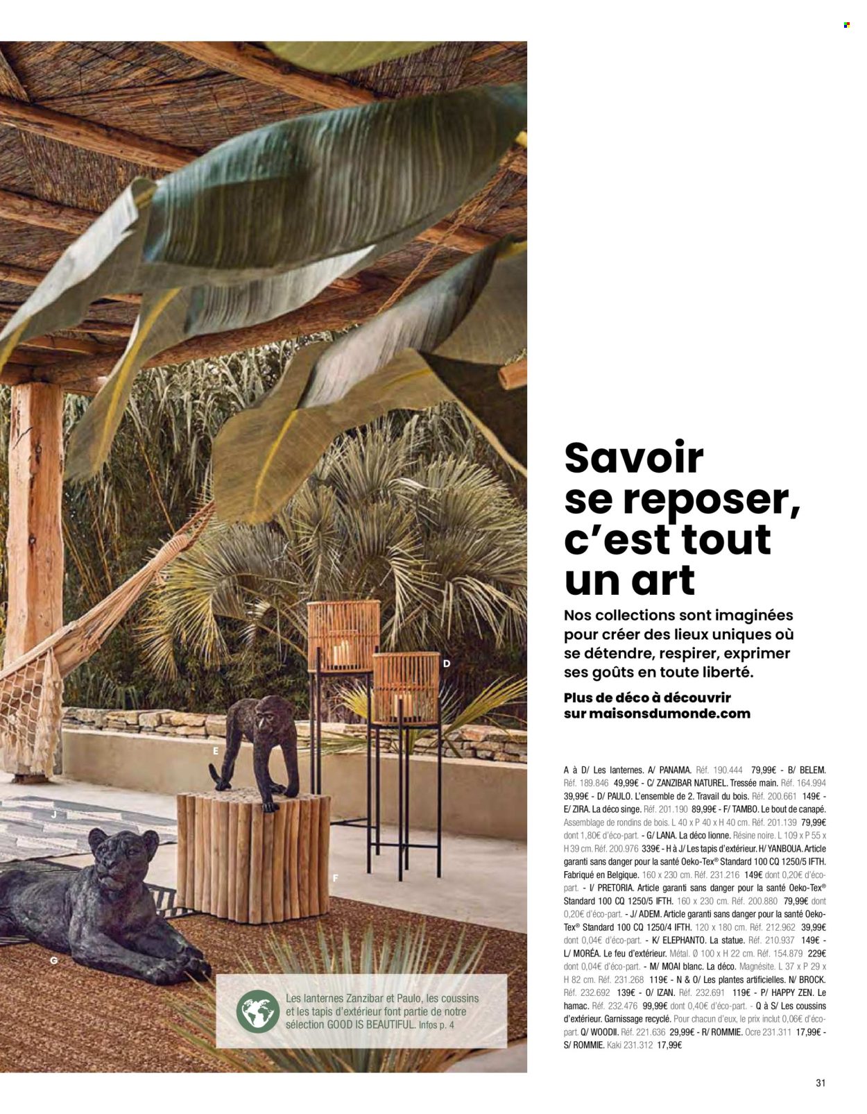 thumbnail - Catalogue Maisons du Monde - Produits soldés - coussin, lanterne. Page 33.