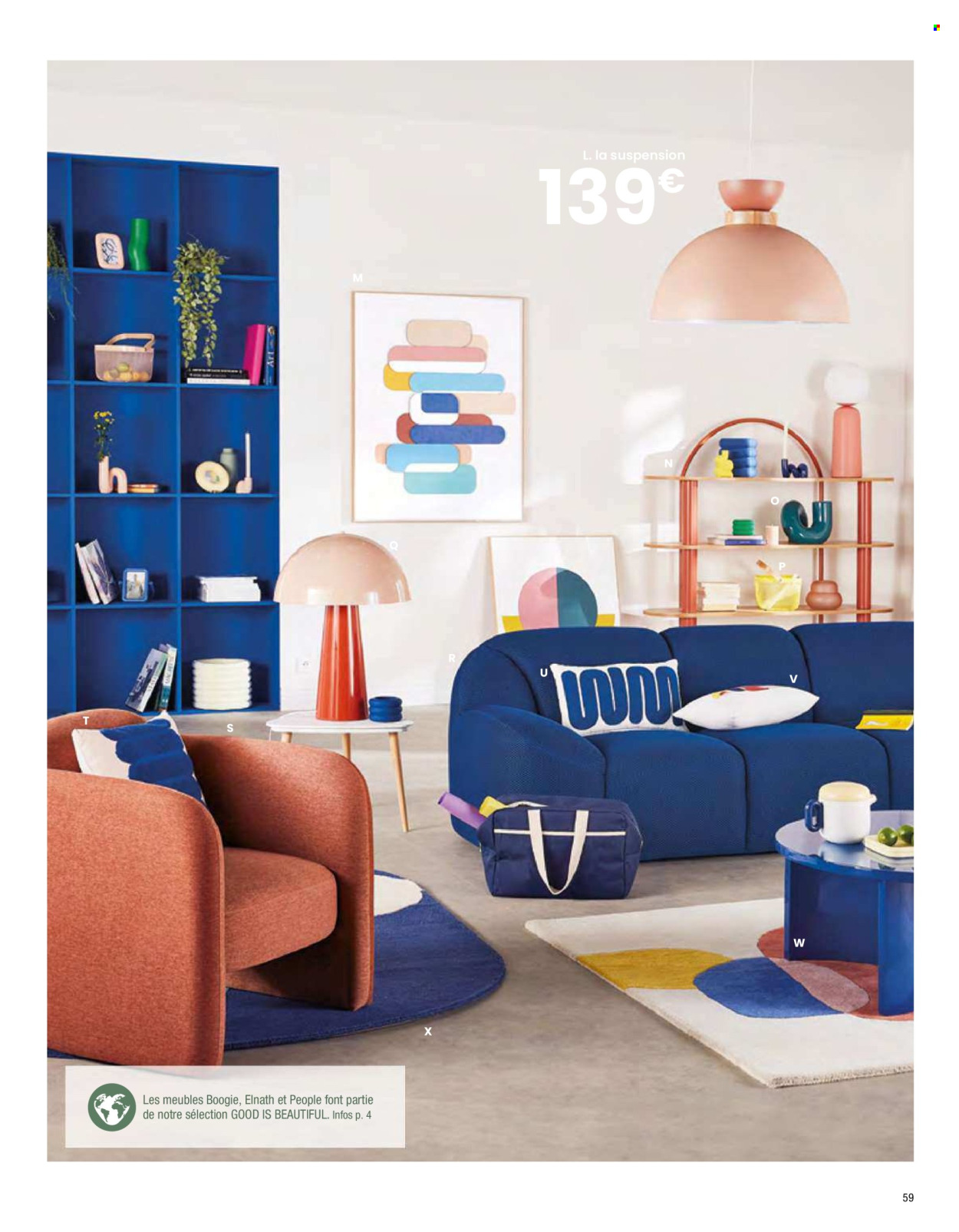 thumbnail - Catalogue Maisons du Monde - Produits soldés - table, coffret, mug, tapis, fauteuil, table basse, lampadaire, lampe. Page 61.
