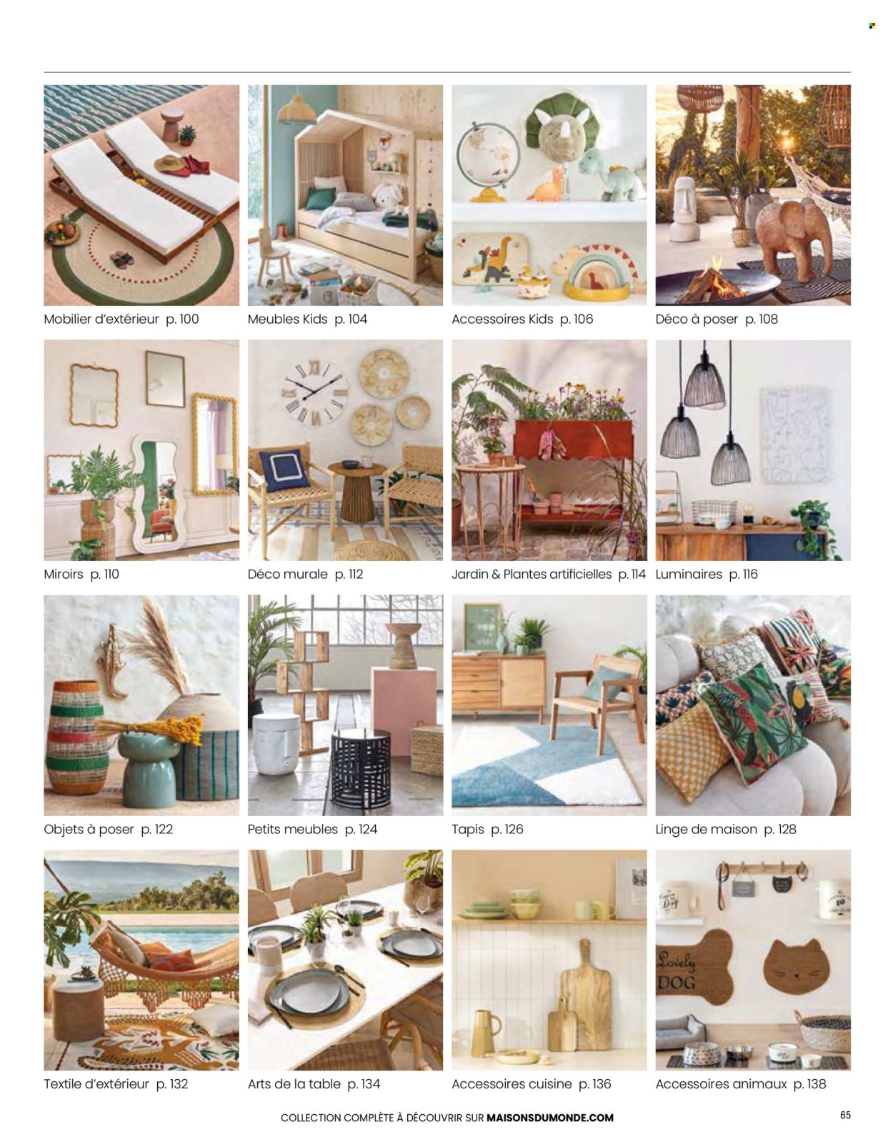 thumbnail - Catalogue Maisons du Monde - Produits soldés - table, chaise, linge de maison, tapis, console, bibliothèque, commode, luminaire. Page 67.