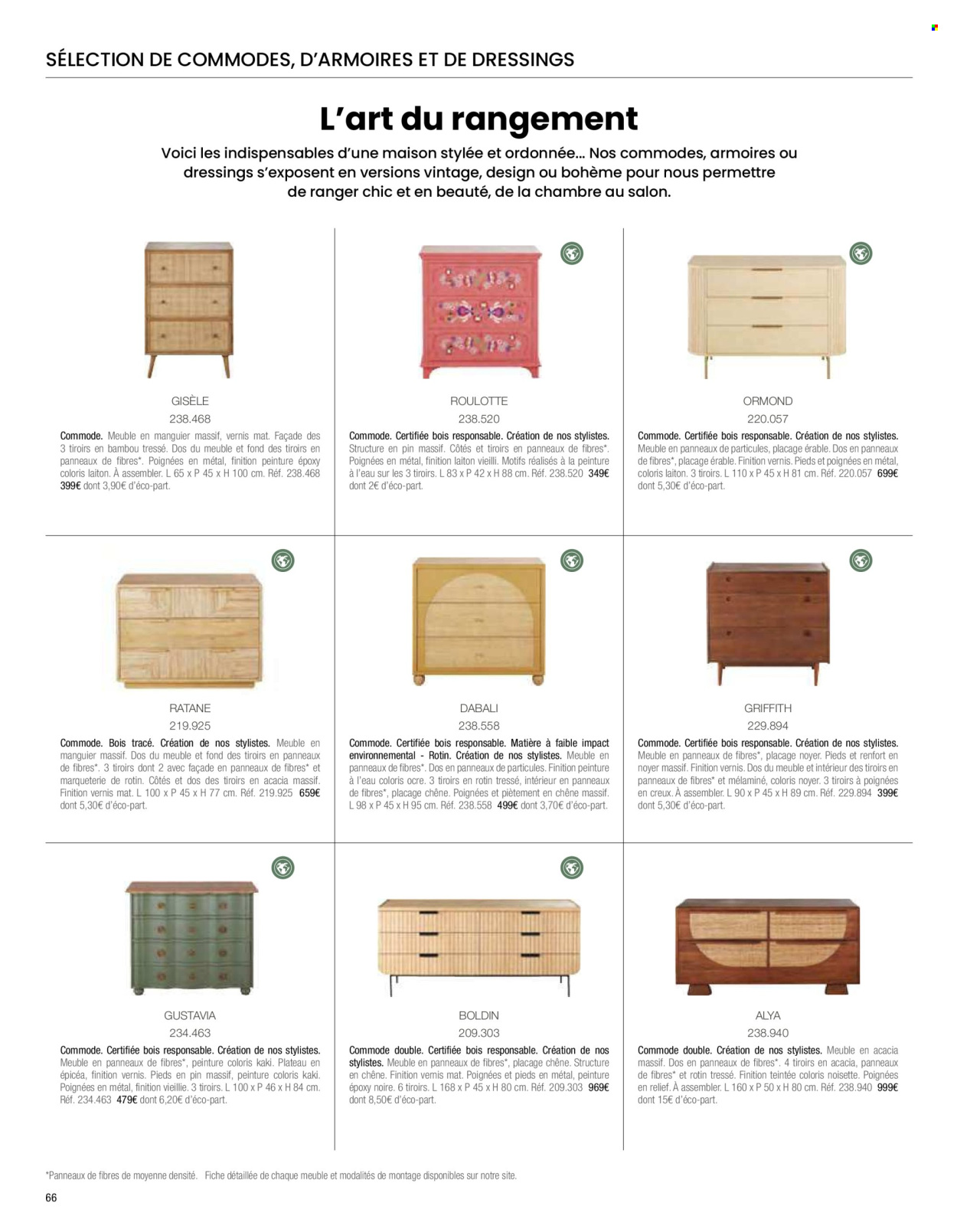 thumbnail - Catalogue Maisons du Monde - Produits soldés - armoire, coffret, pinceau, commode, dressing, sapin de noël. Page 68.