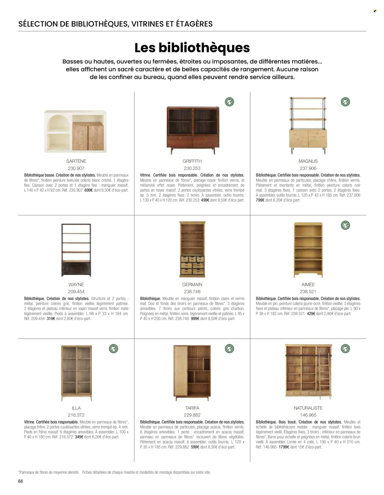 thumbnail - Catalogue Maisons du Monde - Produits soldés - bureau, coffret, bibliothèque, vitrine, sapin de noël. Page 70.
