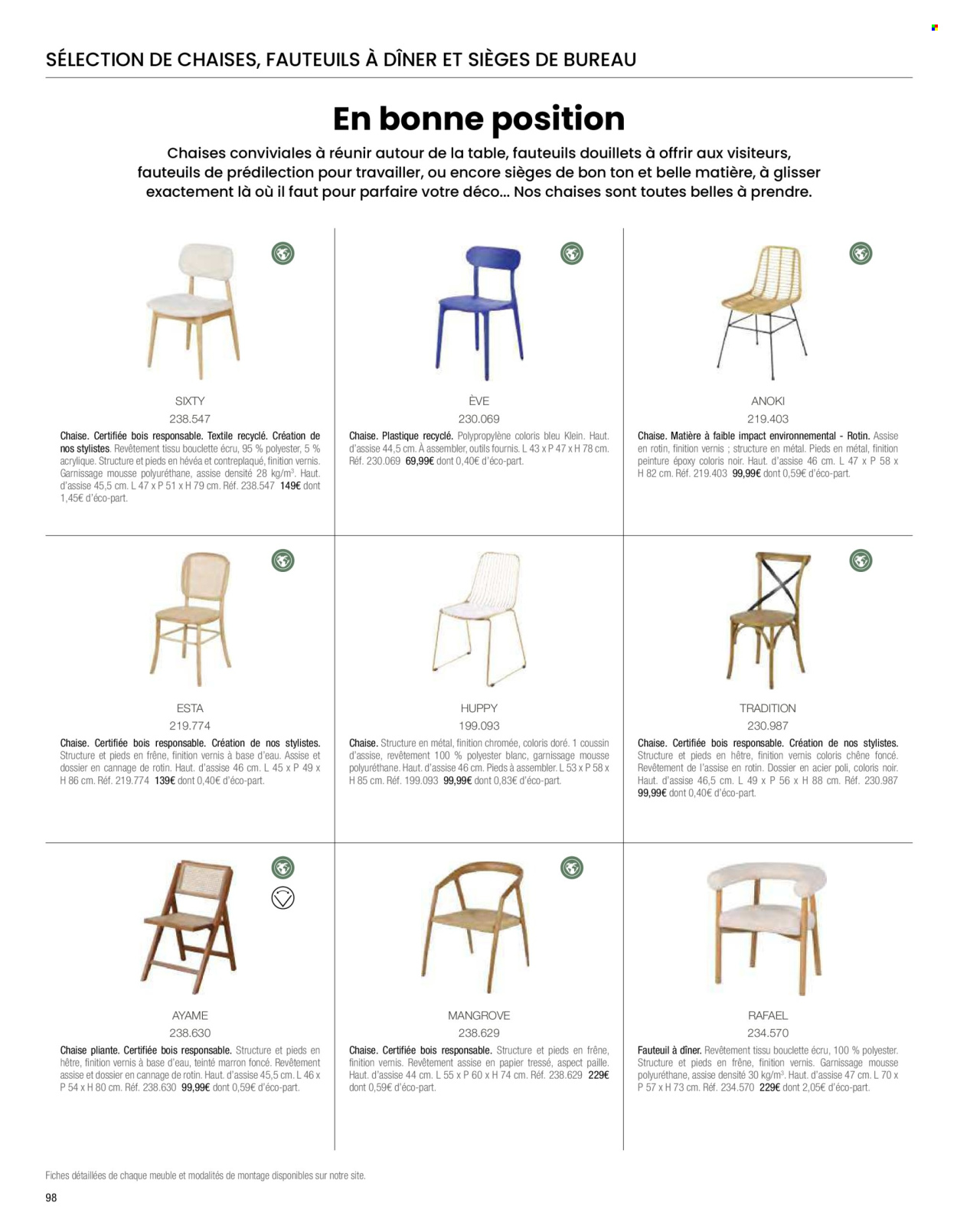 thumbnail - Catalogue Maisons du Monde - Produits soldés - table, chaise de bureau, chaise pliante. Page 100.