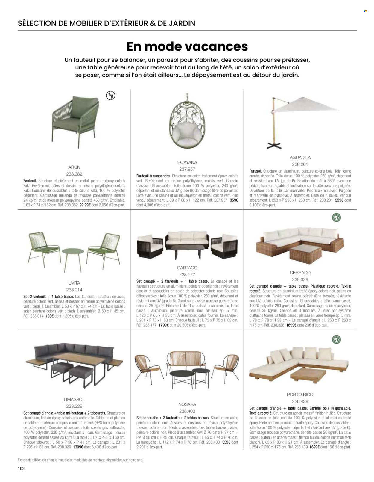thumbnail - Catalogue Maisons du Monde - Produits soldés - chaise, coussin, canapé d'angle, banquette, table basse. Page 104.
