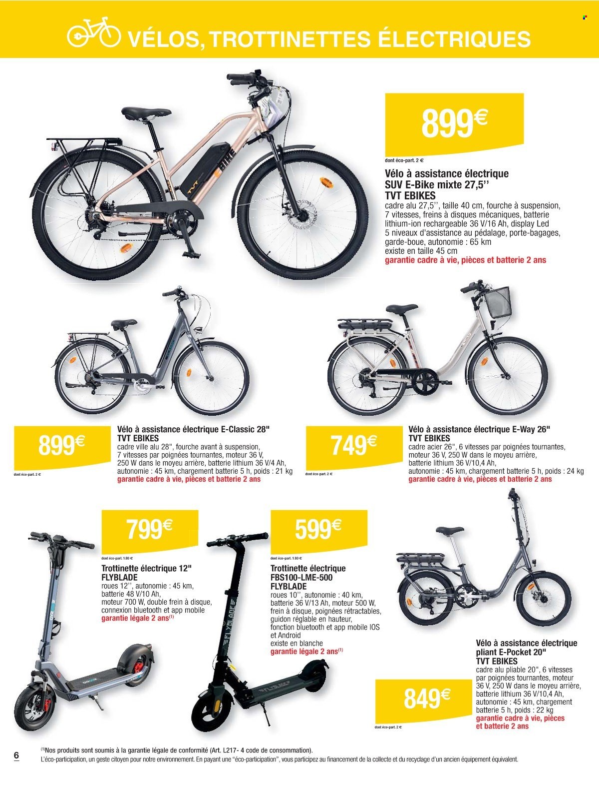 thumbnail - Catalogue Cora - 11/03/2024 - 28/09/2024 - Produits soldés - vélo, trottinette, trottinette électrique, vélo électrique. Page 6.