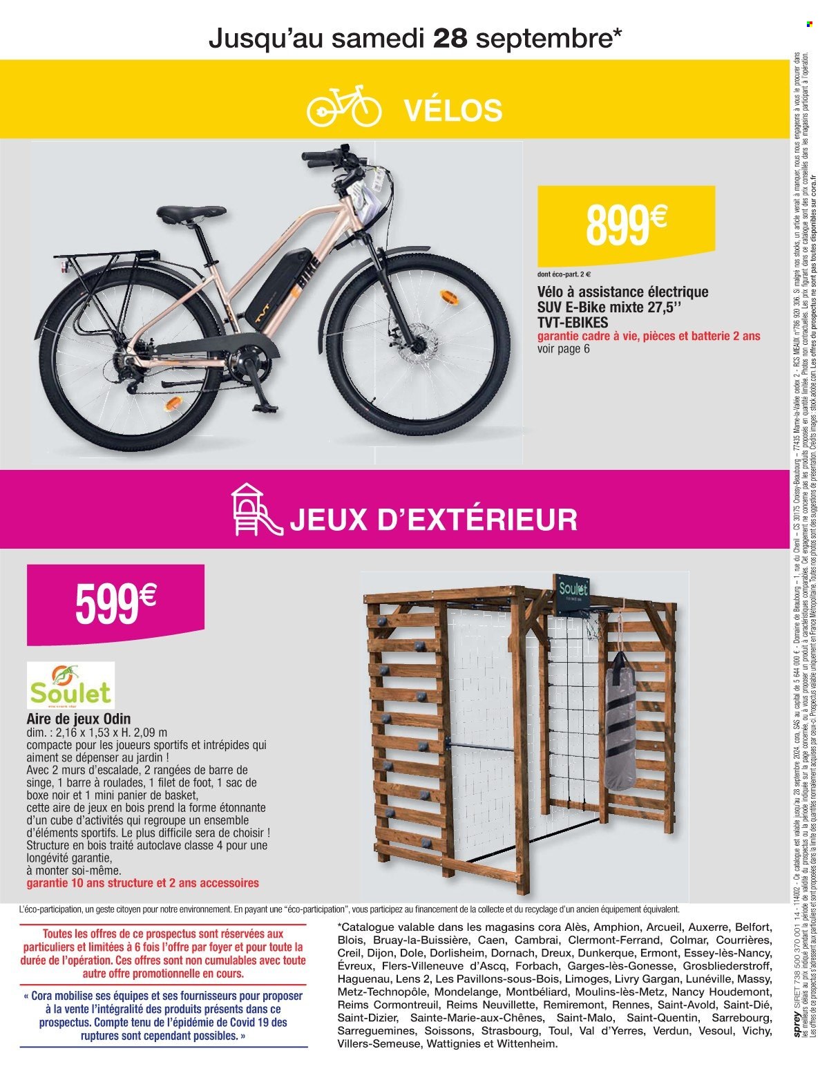 thumbnail - Catalogue Cora - 11/03/2024 - 28/09/2024 - Produits soldés - vélo, Vichy, panier de basket. Page 12.