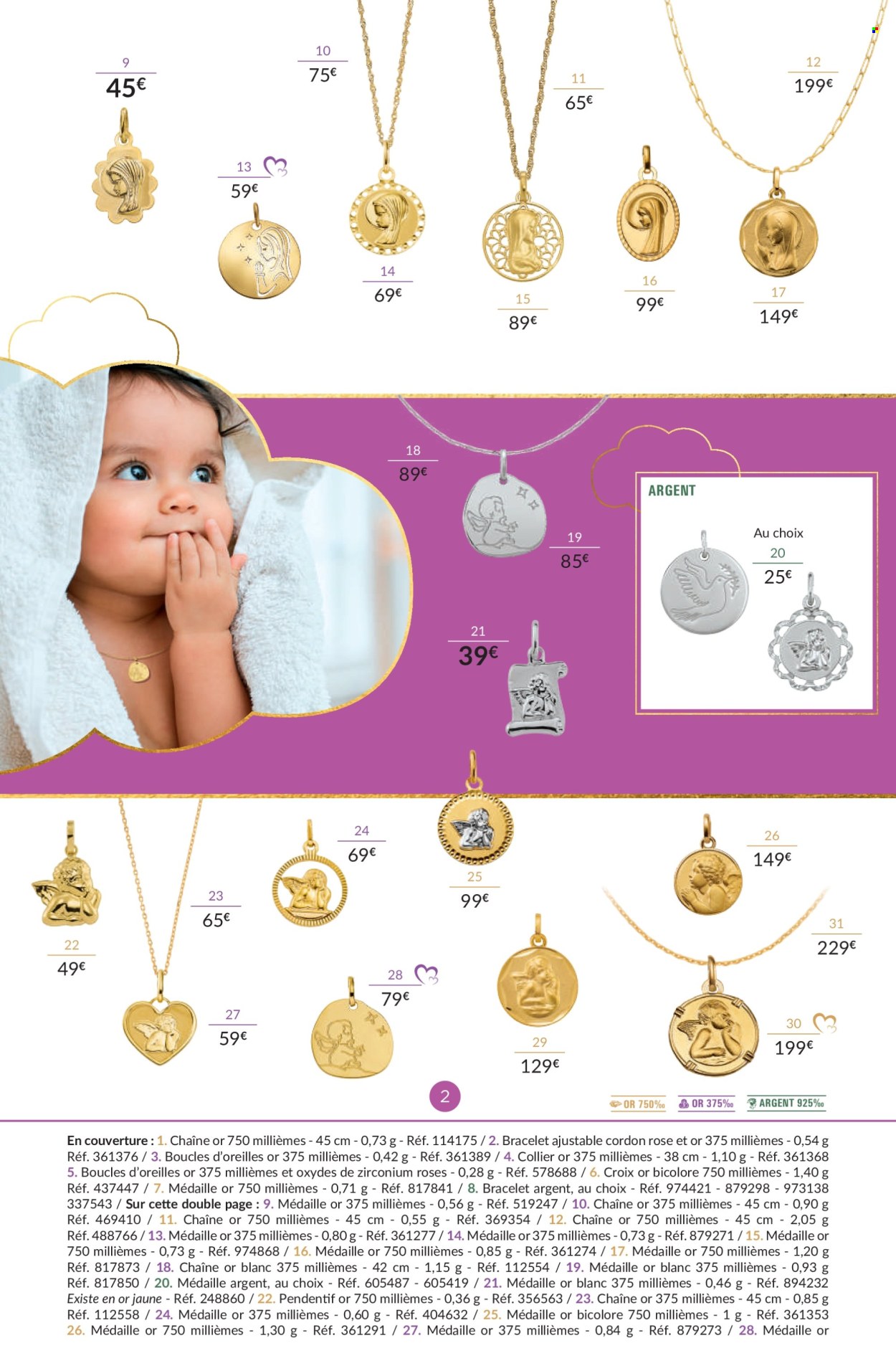 thumbnail - Catalogue Auchan - 09/03/2024 - 31/12/2024 - Produits soldés - boucles d'oreilles, bracelet, collier. Page 2.