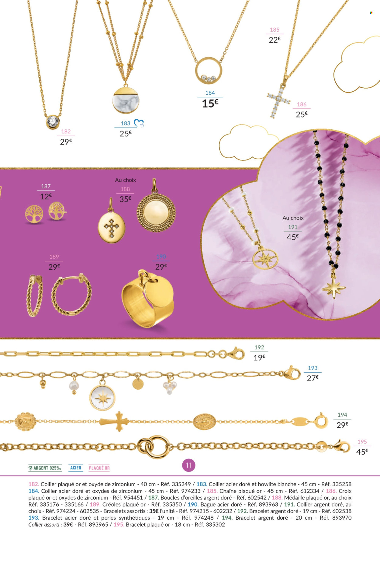 thumbnail - Catalogue Auchan - 09/03/2024 - 31/12/2024 - Produits soldés - bague, boucles d'oreilles, bracelet, collier. Page 11.