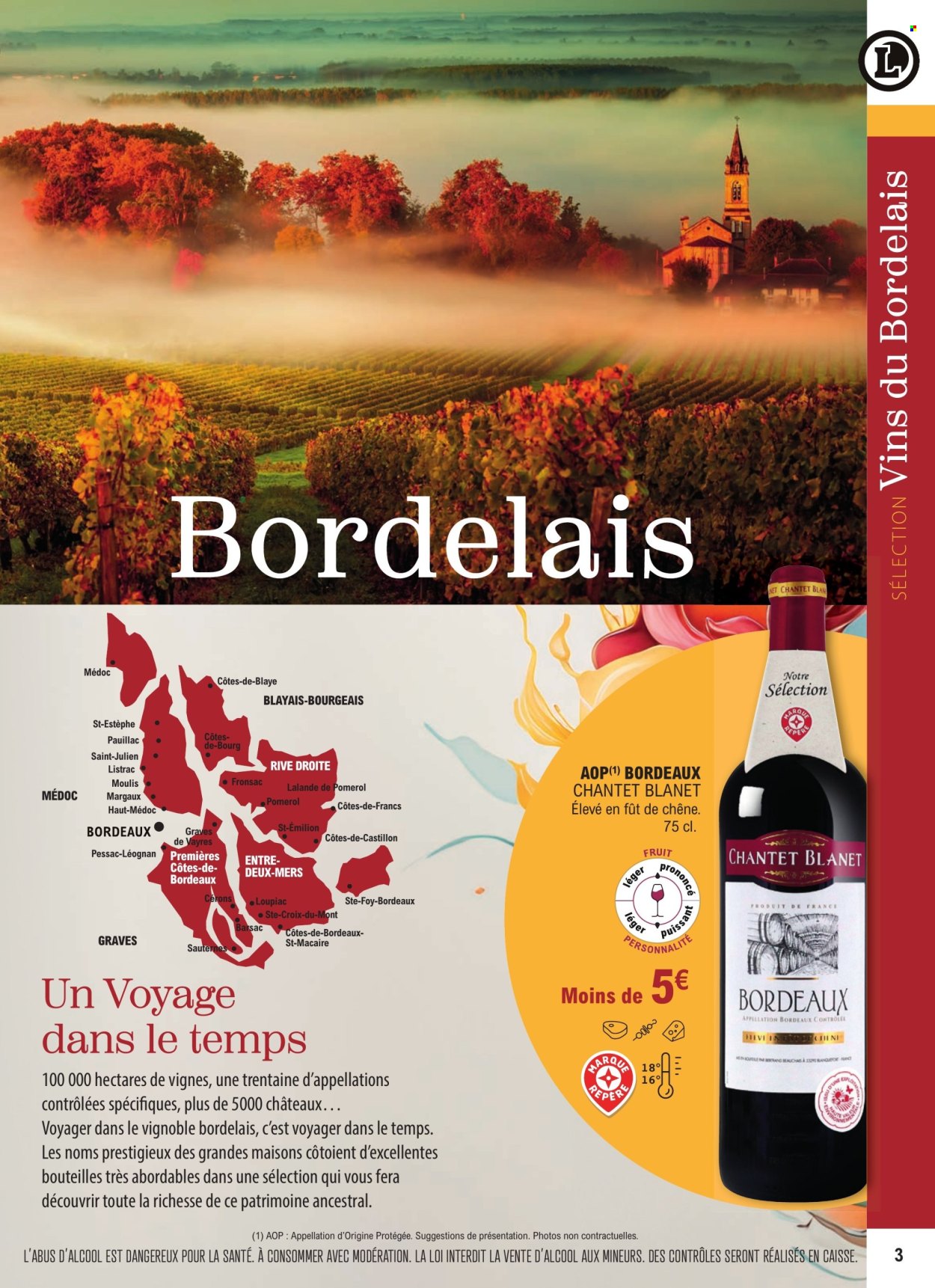 thumbnail - Catalogue E.Leclerc - 01/01/2024 - 31/12/2025 - Produits soldés - alcool, Bordeaux, vin blanc, Sauternes, vin. Page 3.