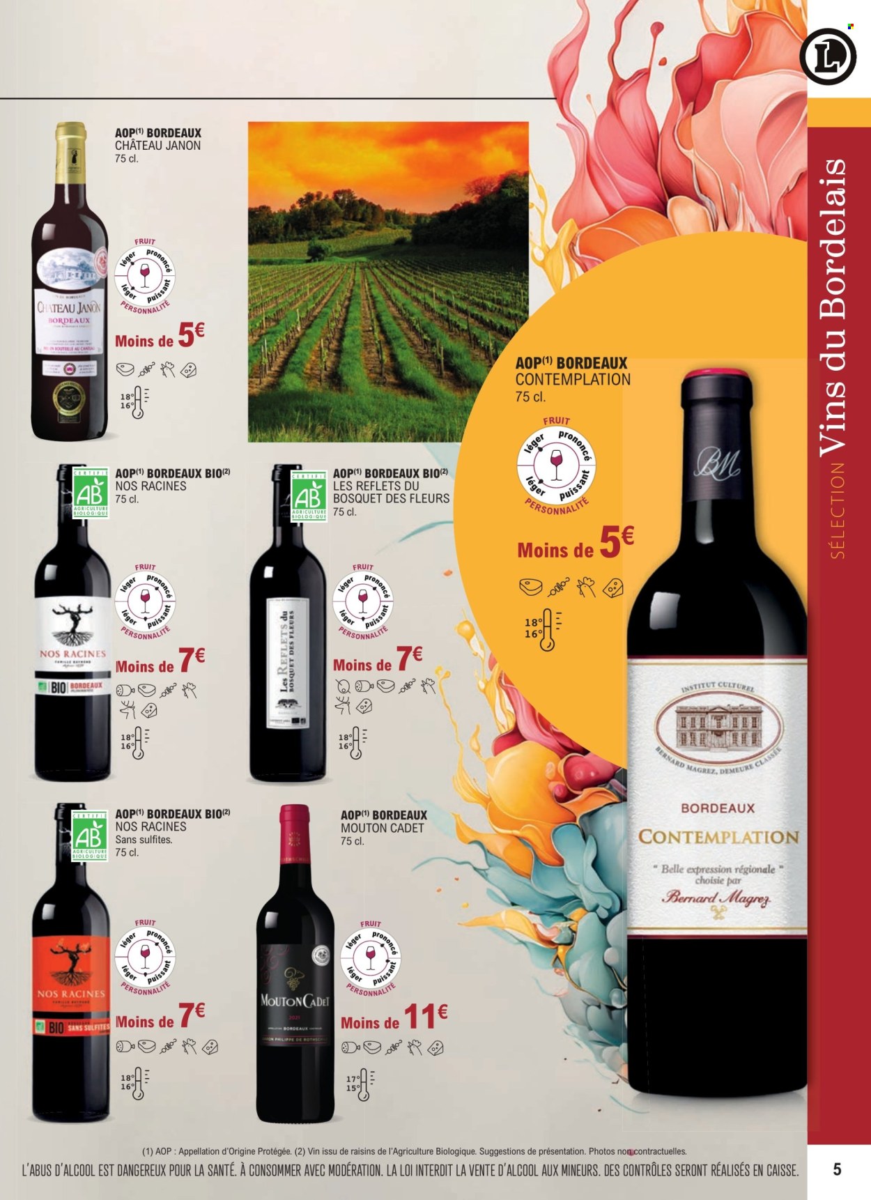 thumbnail - Catalogue E.Leclerc - 01/01/2024 - 31/12/2025 - Produits soldés - Bordeaux, vin. Page 5.