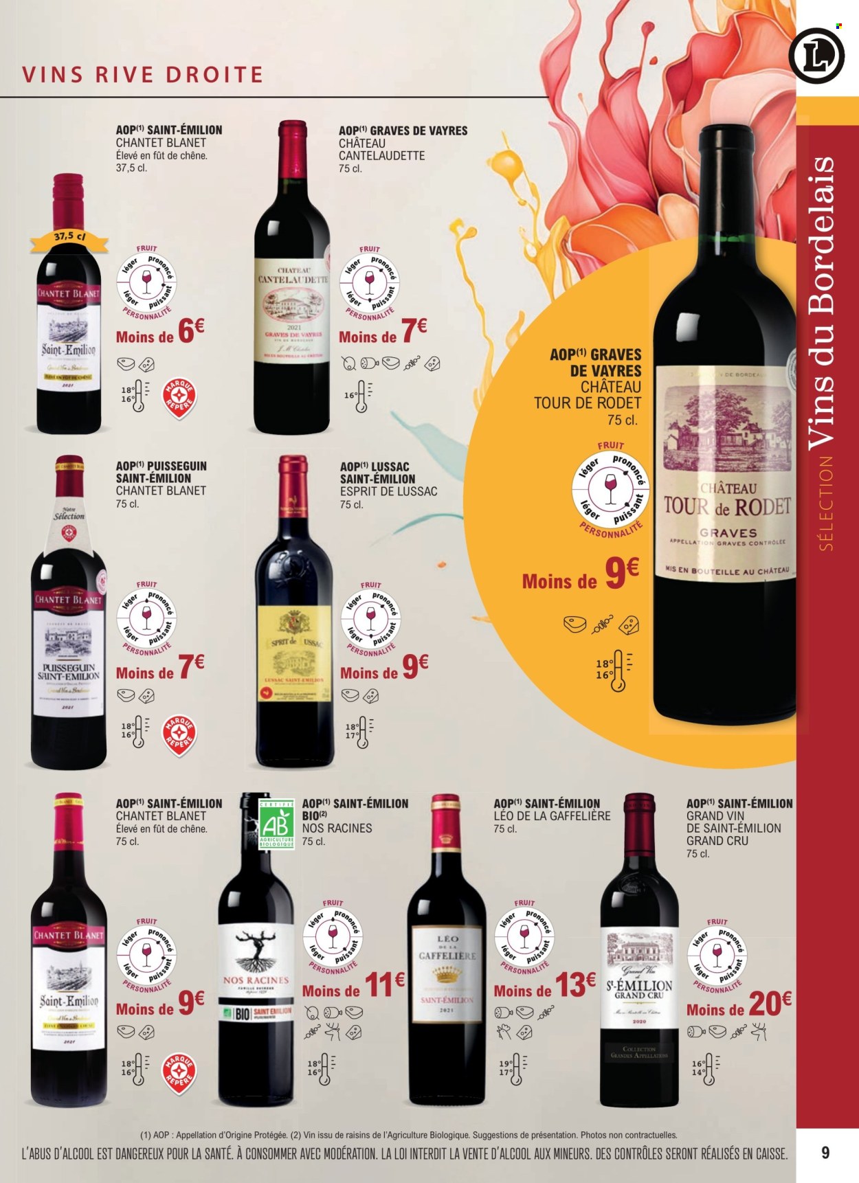 thumbnail - Catalogue E.Leclerc - 01/01/2024 - 31/12/2025 - Produits soldés - alcool, ESPRIT, vin rouge, vin. Page 9.