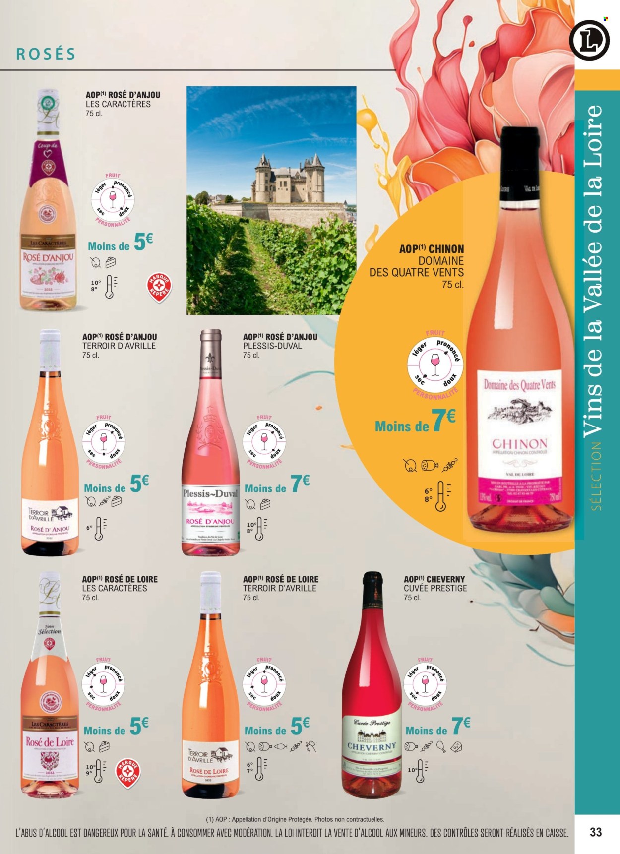 thumbnail - Catalogue E.Leclerc - 01/01/2024 - 31/12/2025 - Produits soldés - vin, vins de Loire. Page 33.
