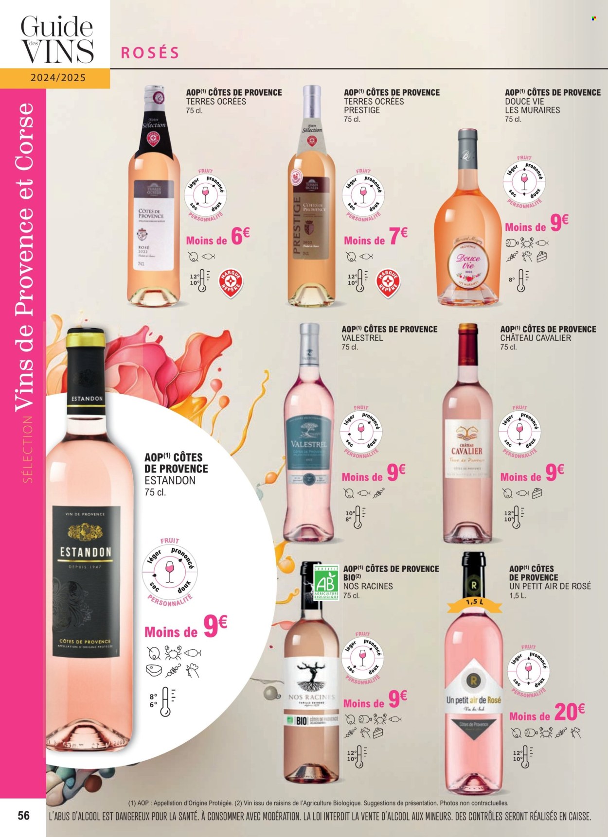 thumbnail - Catalogue E.Leclerc - 01/01/2024 - 31/12/2025 - Produits soldés - alcool, Château Cavalier, vin rosé, vin. Page 56.