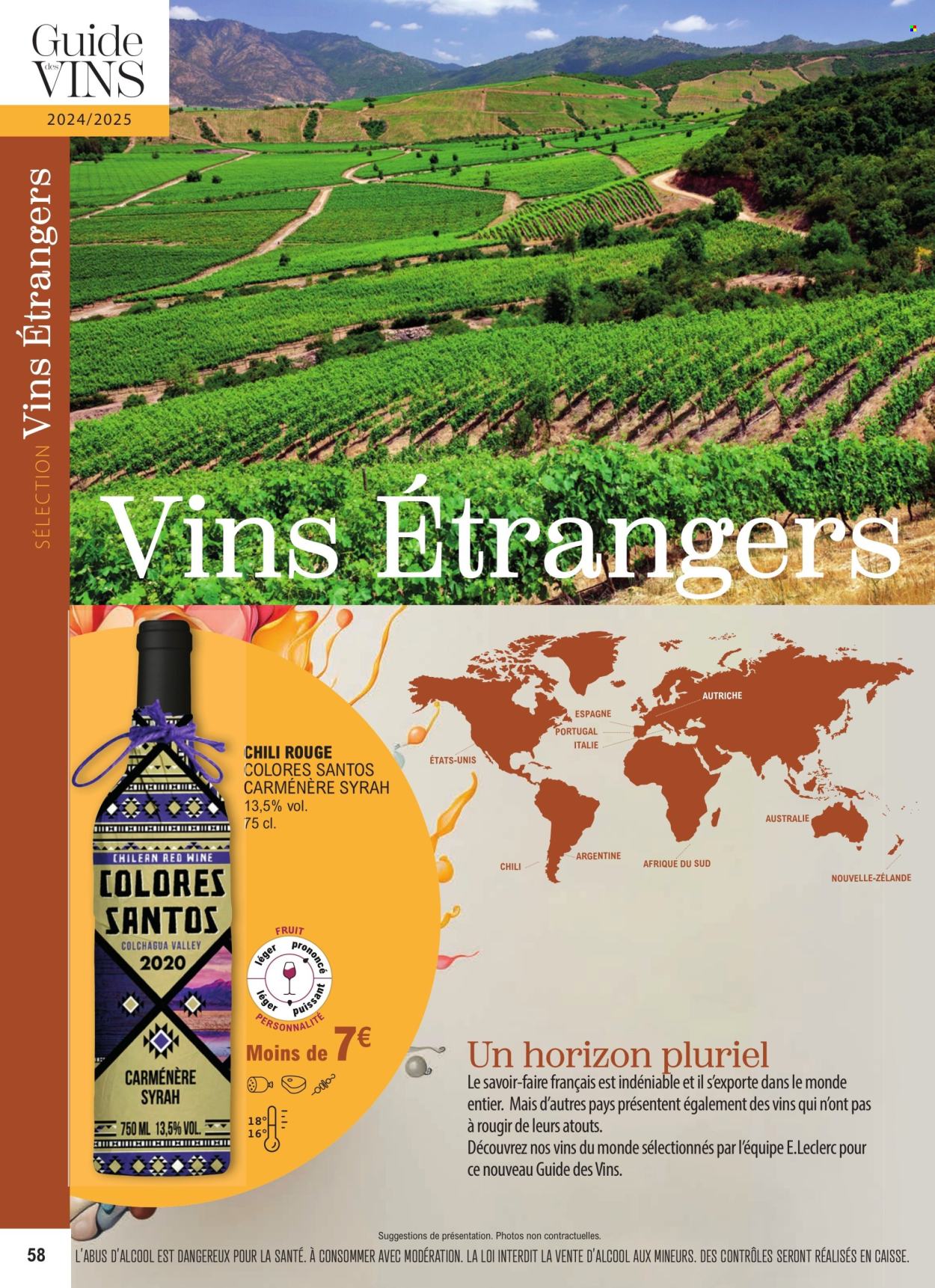 thumbnail - Catalogue E.Leclerc - 01/01/2024 - 31/12/2025 - Produits soldés - maïs, vin rouge. Page 58.