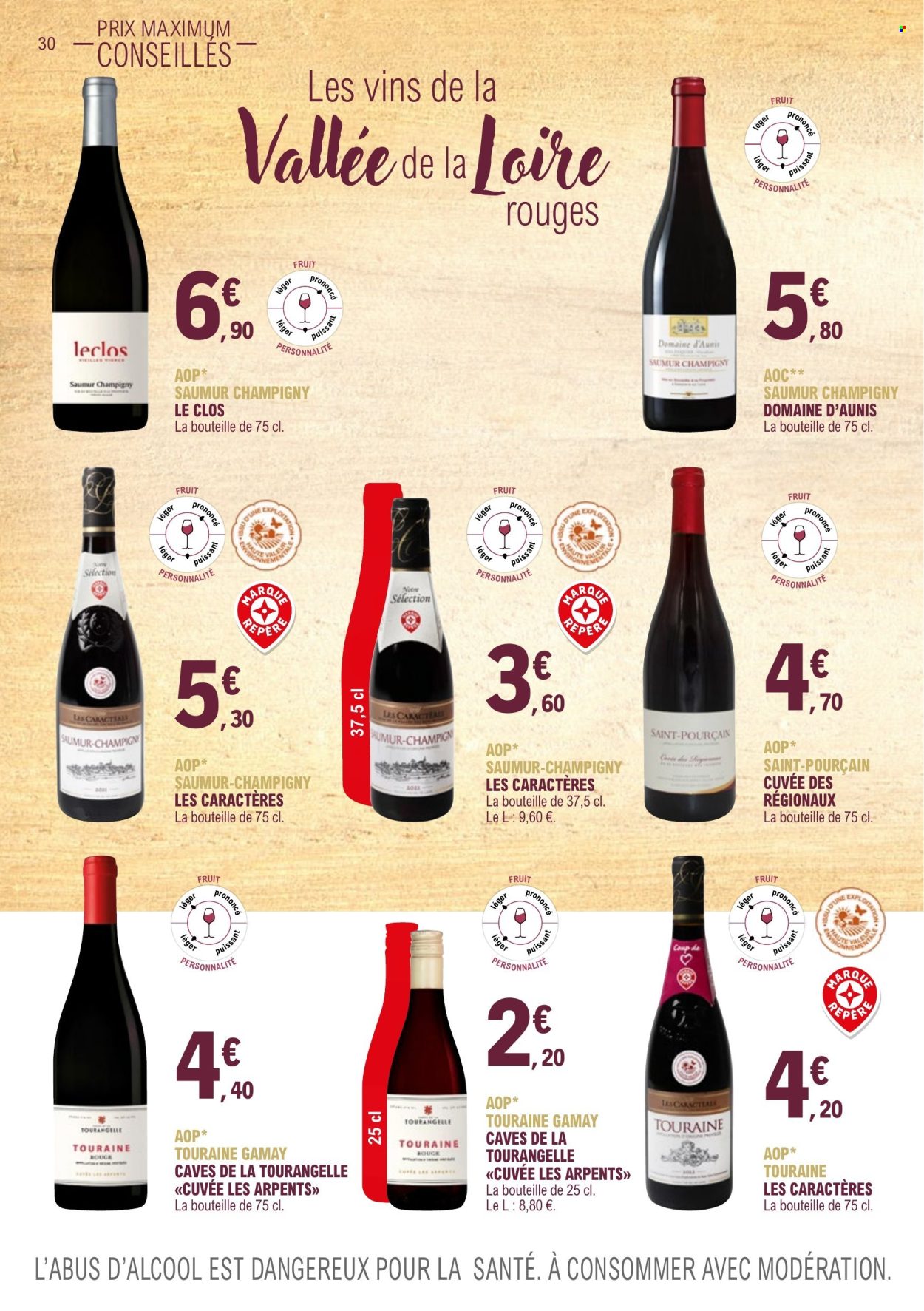thumbnail - Catalogue E.Leclerc - 01/01/2023 - 31/12/2024 - Produits soldés - champagne, vins de Loire. Page 30.