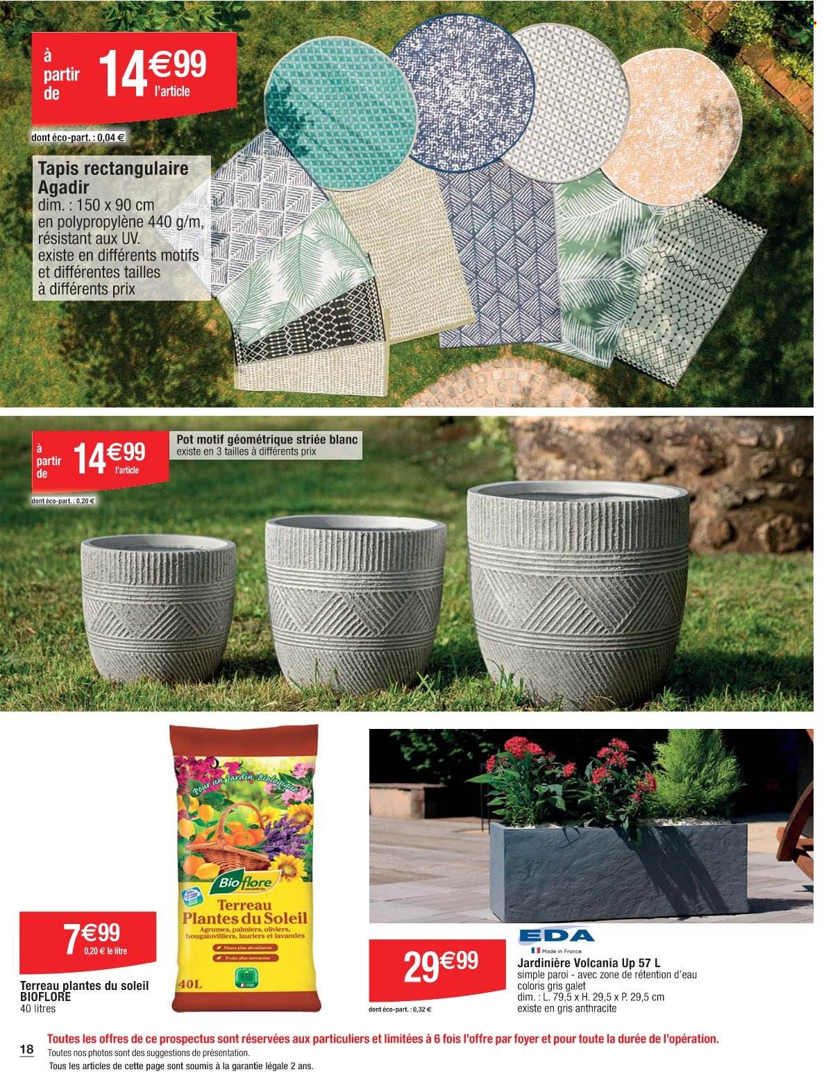 thumbnail - Catalogue Cora - 26/03/2024 - 18/05/2024 - Produits soldés - palmier, tapis, fleur, terreau, jardinière. Page 18.