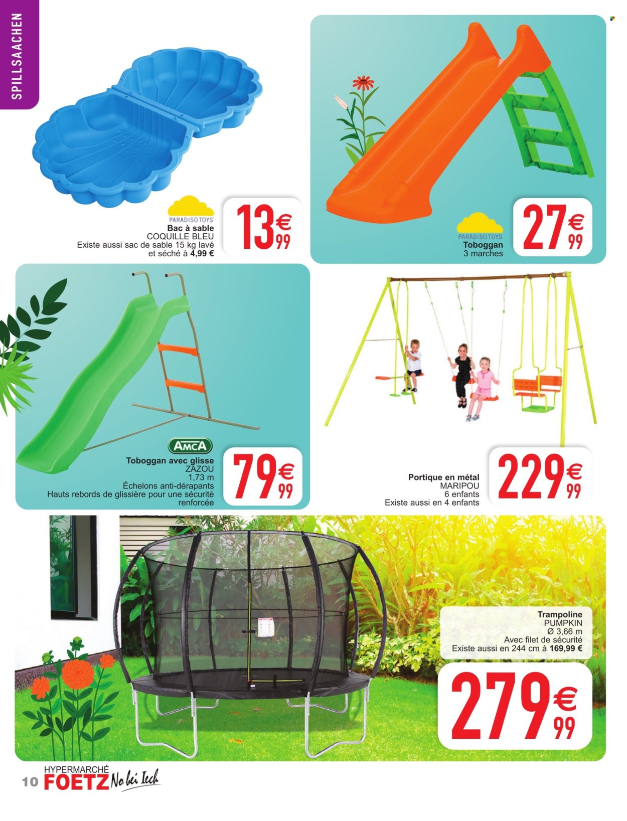 thumbnail - Catalogue E.Leclerc - 26/03/2024 - 27/04/2024 - Produits soldés - trampoline, toboggan. Page 10.