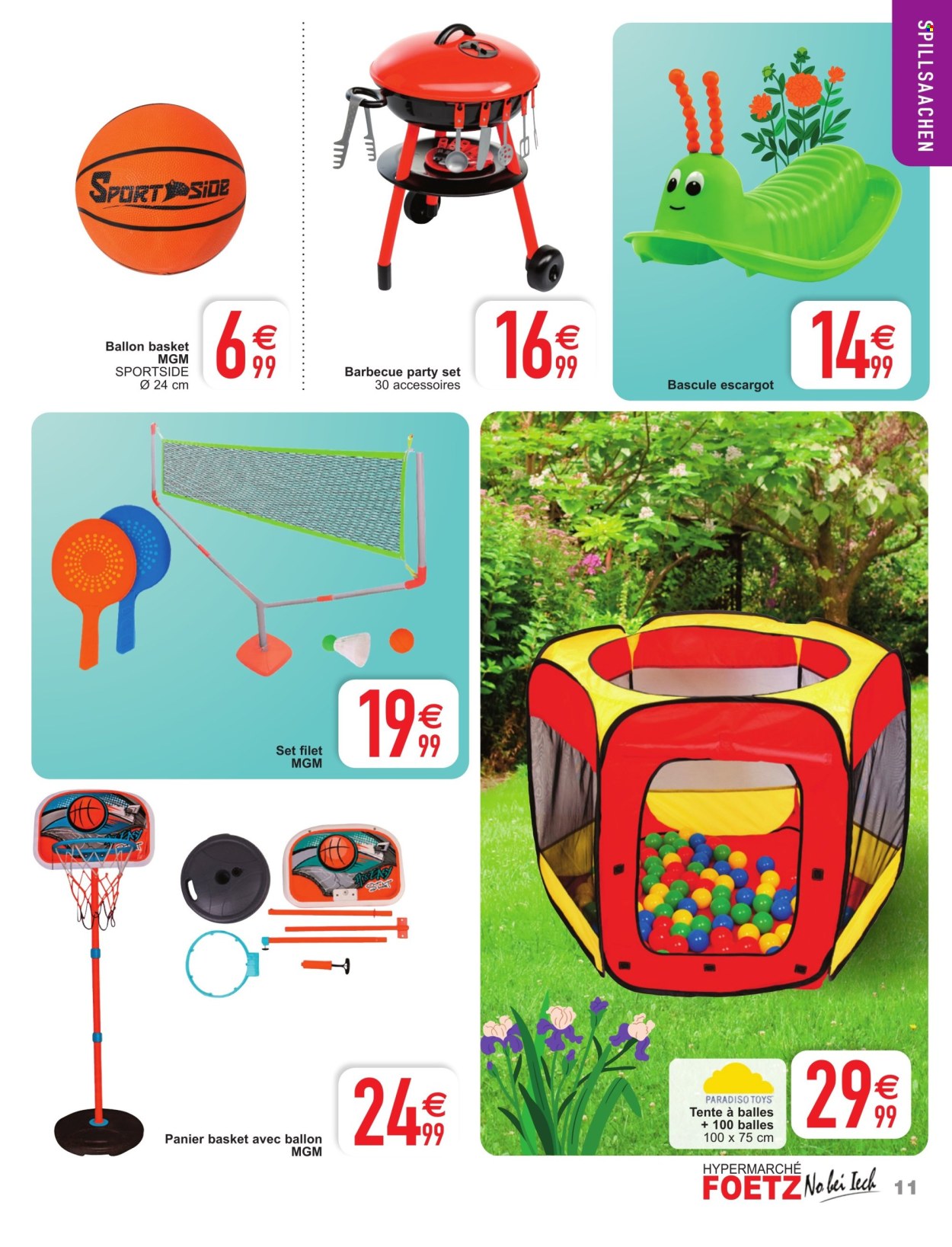 thumbnail - Catalogue E.Leclerc - 26/03/2024 - 27/04/2024 - Produits soldés - basket, escargots, ballon, tente, barbecue. Page 11.