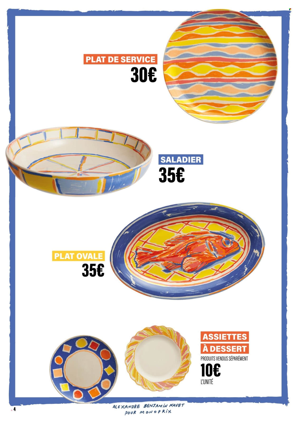 thumbnail - Catalogue Monoprix - Produits soldés - navet, assiette, saladier, plat de présentation. Page 4.