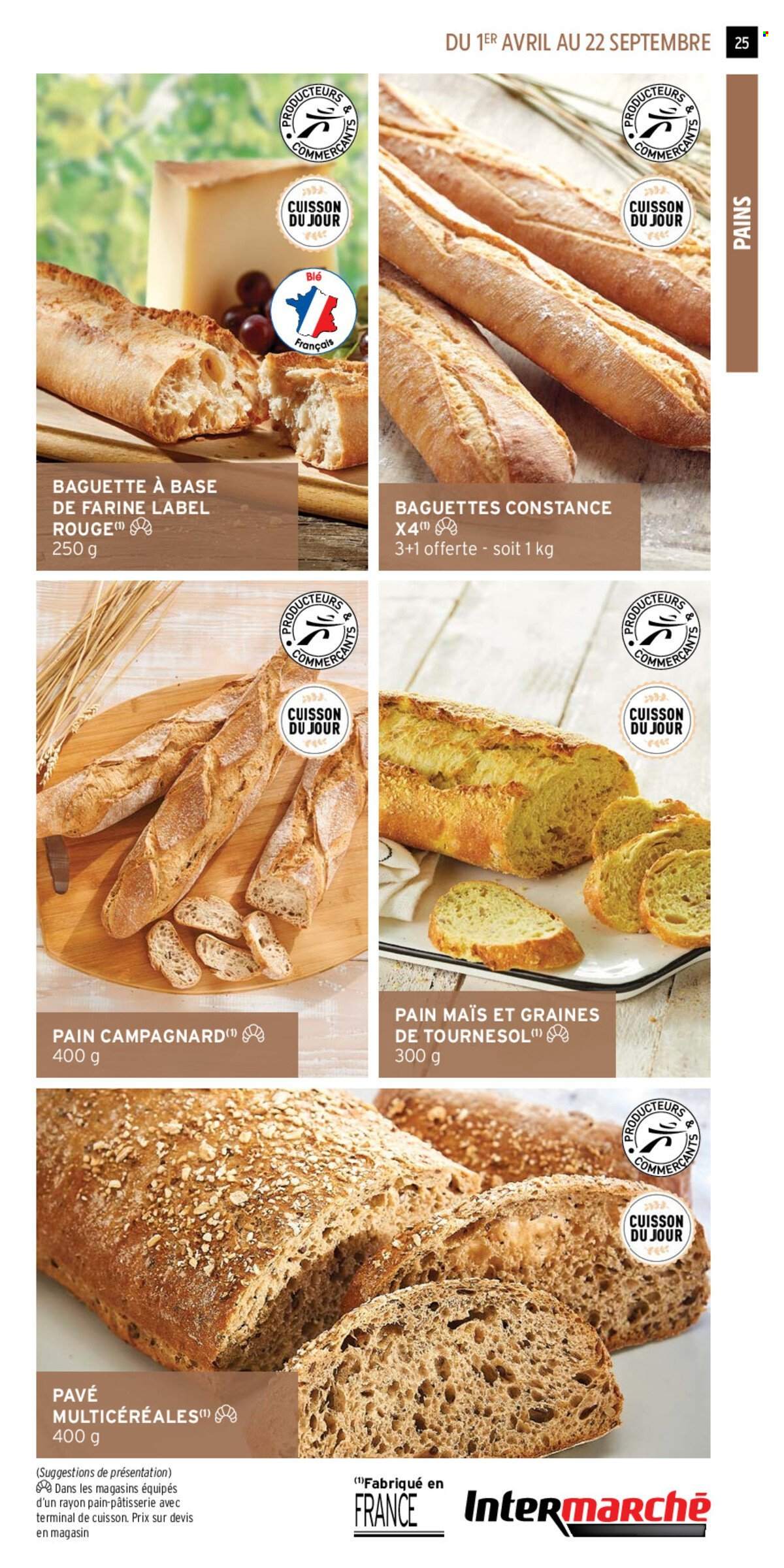 thumbnail - Catalogue Intermarché - 01/04/2024 - 22/09/2024 - Produits soldés - maïs, pain, aliment pour oiseaux, baguette, pâtisserie salée. Page 25.