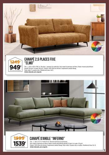 thumbnail - Canapé 3 pièces, canapés, sofas, fauteuils, poufs