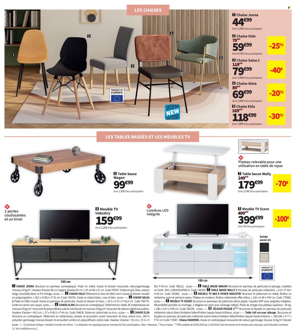 thumbnail - Catalogue Conforama - 02/04/2024 - 13/05/2024 - Produits soldés - table basse, meuble tv, luminaire. Page 26.