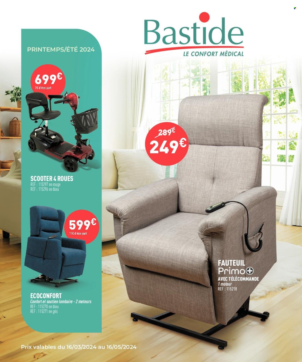 thumbnail - Catalogue Bastide Le Confort Médical - 16/03/2024 - 16/05/2024 - Produits soldés - fauteuil. Page 1.