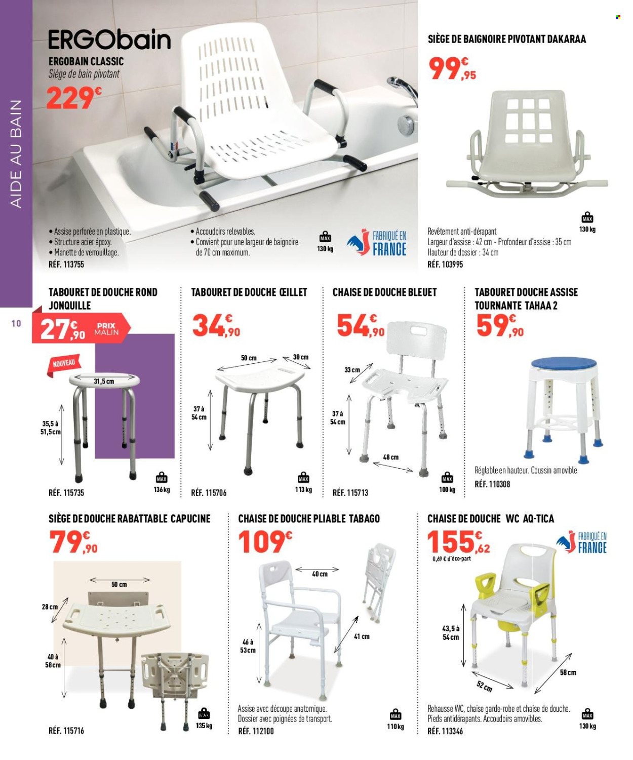 thumbnail - Catalogue Bastide Le Confort Médical - 16/03/2024 - 16/05/2024 - Produits soldés - chaise, siège de bain. Page 10.
