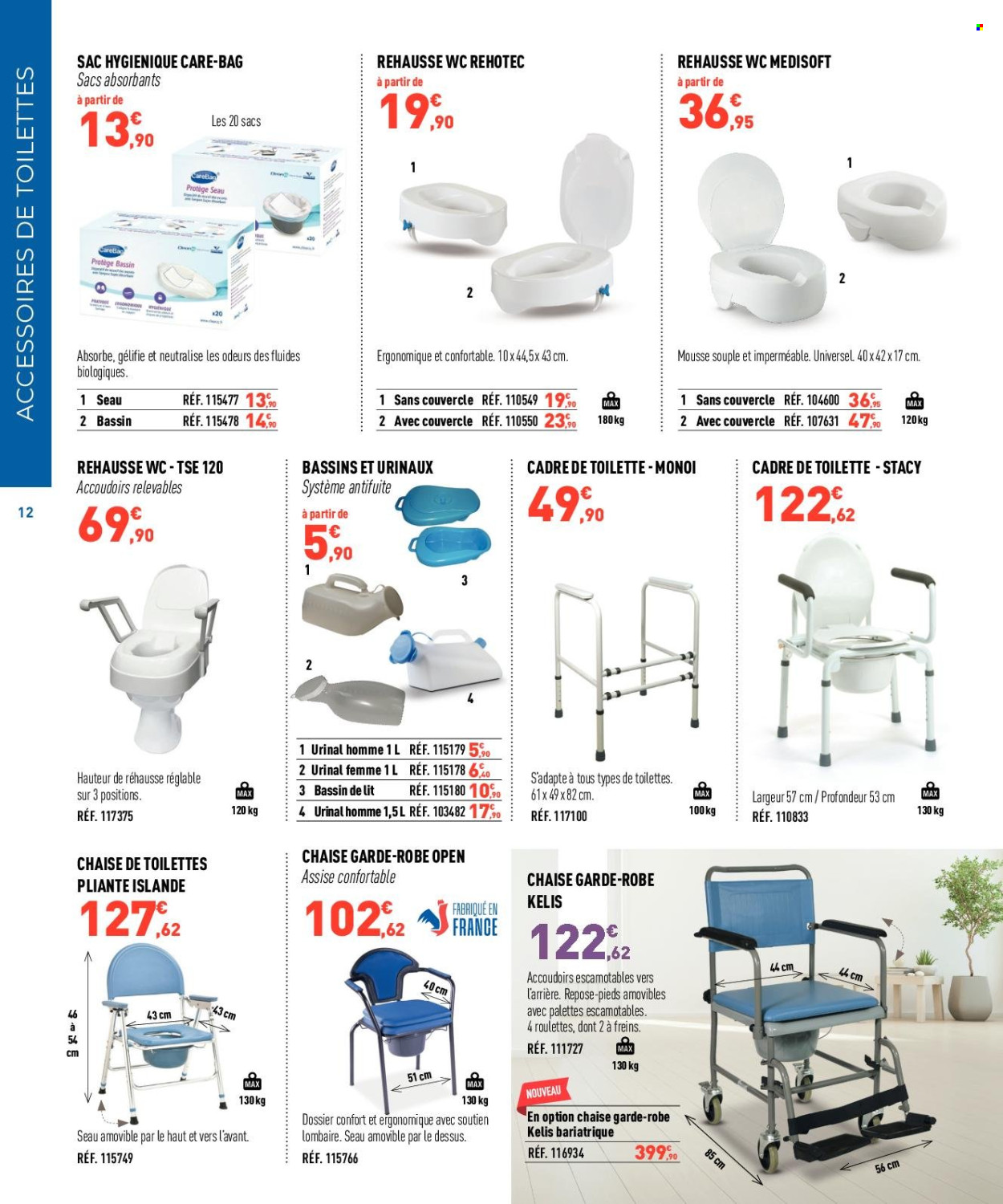 thumbnail - Catalogue Bastide Le Confort Médical - 16/03/2024 - 16/05/2024 - Produits soldés - sac, chaise, repose-pieds. Page 12.