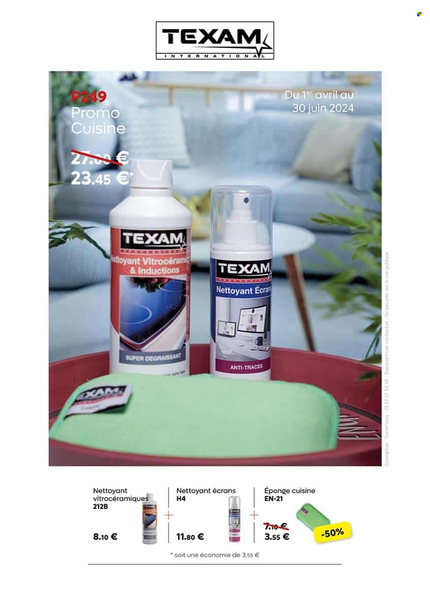 thumbnail - Catalogue TEXAM - 01/04/2024 - 30/06/2024 - Produits soldés - dégraissant, éponge. Page 4.