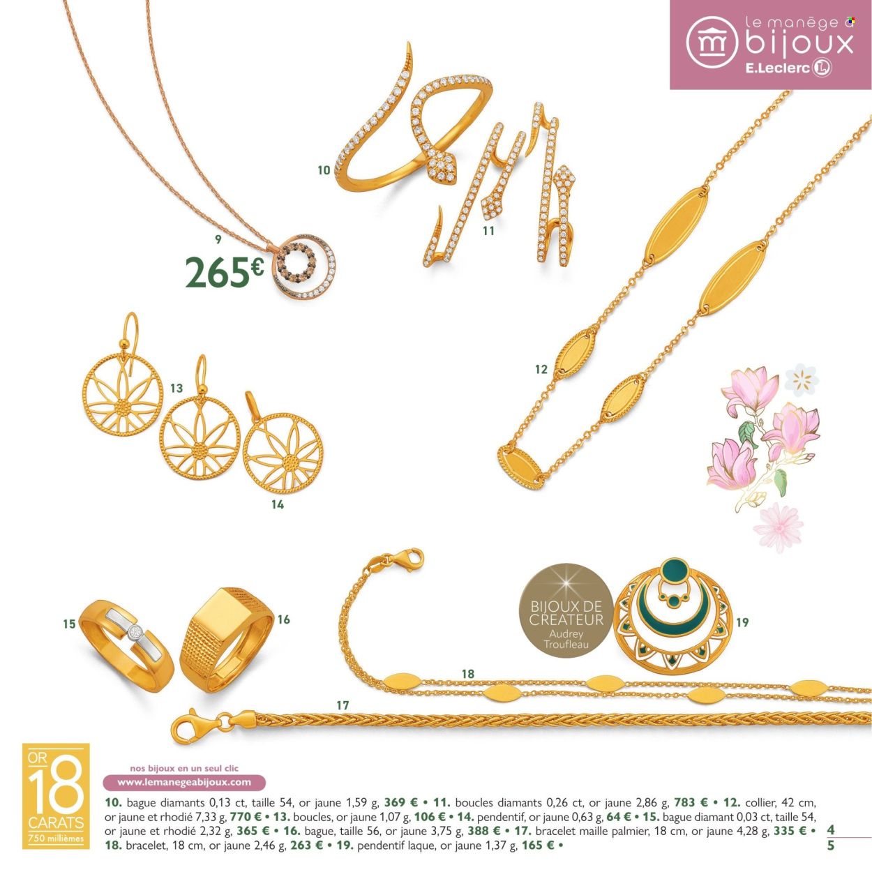 thumbnail - Catalogue E.Leclerc - 10/04/2024 - 15/06/2024 - Produits soldés - Maille, bague, bijouterie, bracelet, collier, palmier. Page 5.