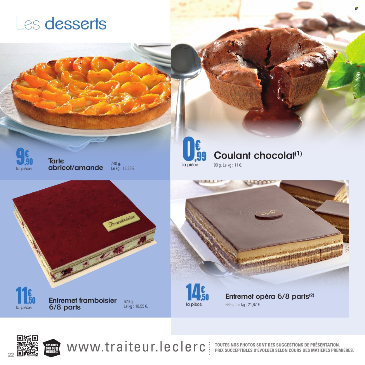 thumbnail - Catalogue E.Leclerc - 08/04/2024 - 30/11/2024 - Produits soldés - tarte, chocolat, framboisier. Page 22.