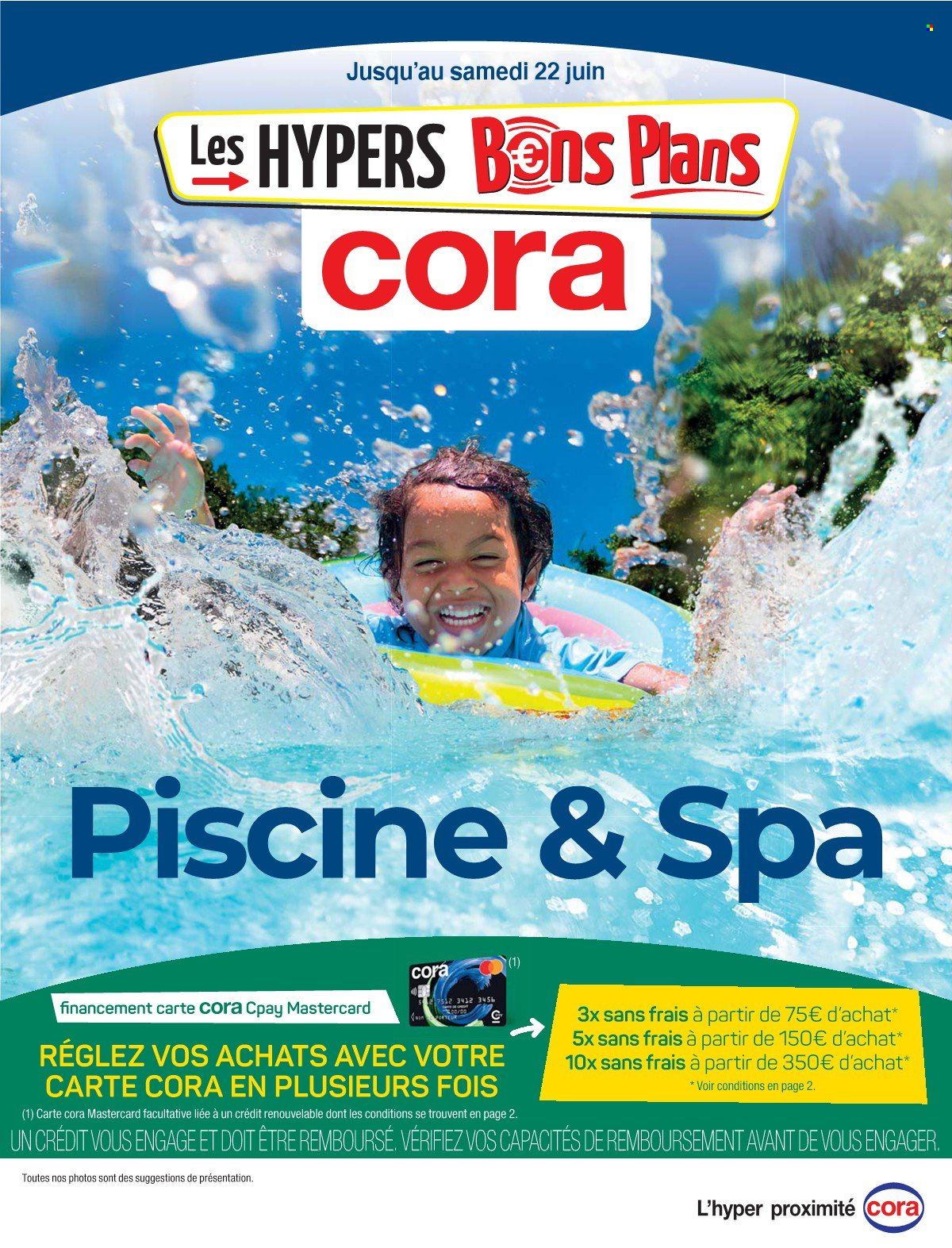 thumbnail - Catalogue Cora - 09/04/2024 - 22/06/2024 - Produits soldés - piscine. Page 1.