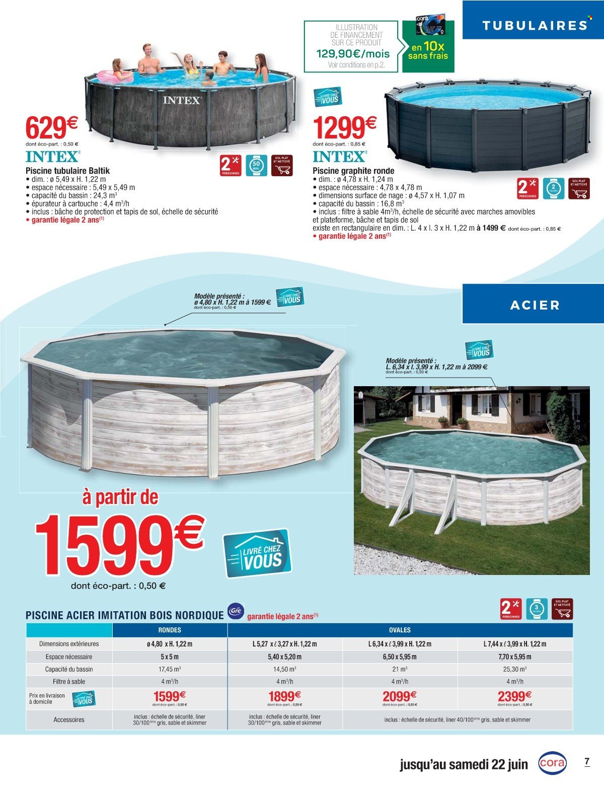 thumbnail - Catalogue Cora - 09/04/2024 - 22/06/2024 - Produits soldés - piscine, piscine tubulaire. Page 7.