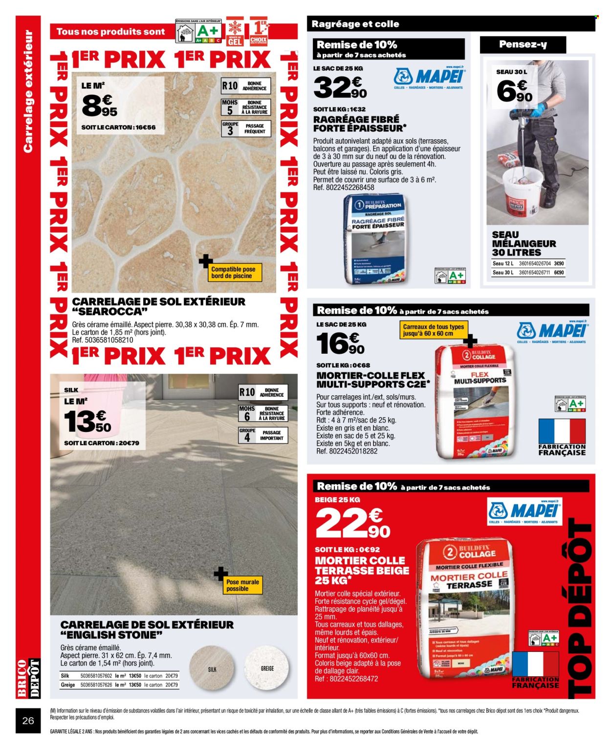 thumbnail - Catalogue Brico Dépôt - 12/04/2024 - 30/05/2024 - Produits soldés - carrelage, grès cérame. Page 26.