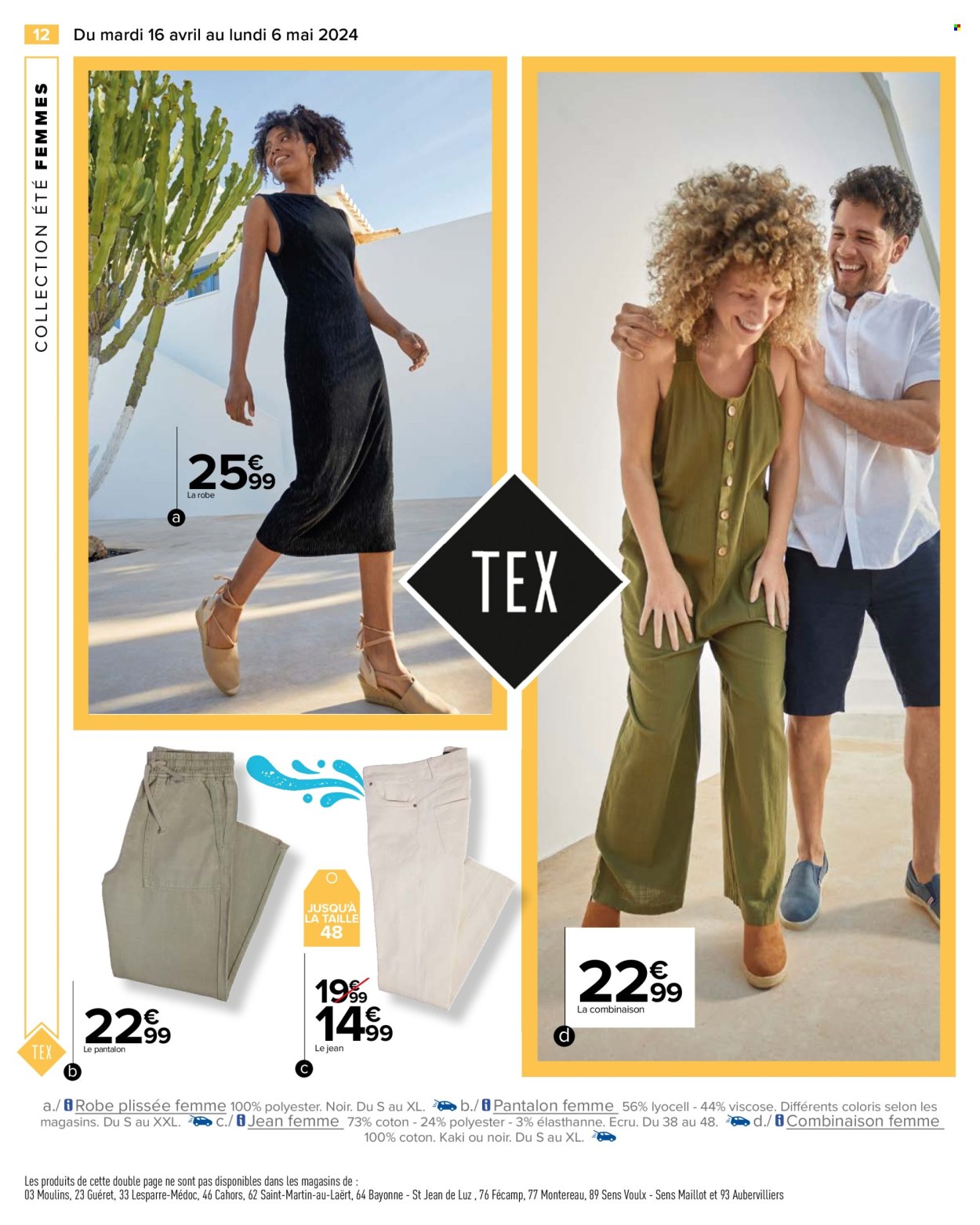 thumbnail - Catalogue Carrefour Hypermarchés - 16/04/2024 - 06/05/2024 - Produits soldés - robe, pantalon, pantalon en denim, jeans. Page 14.