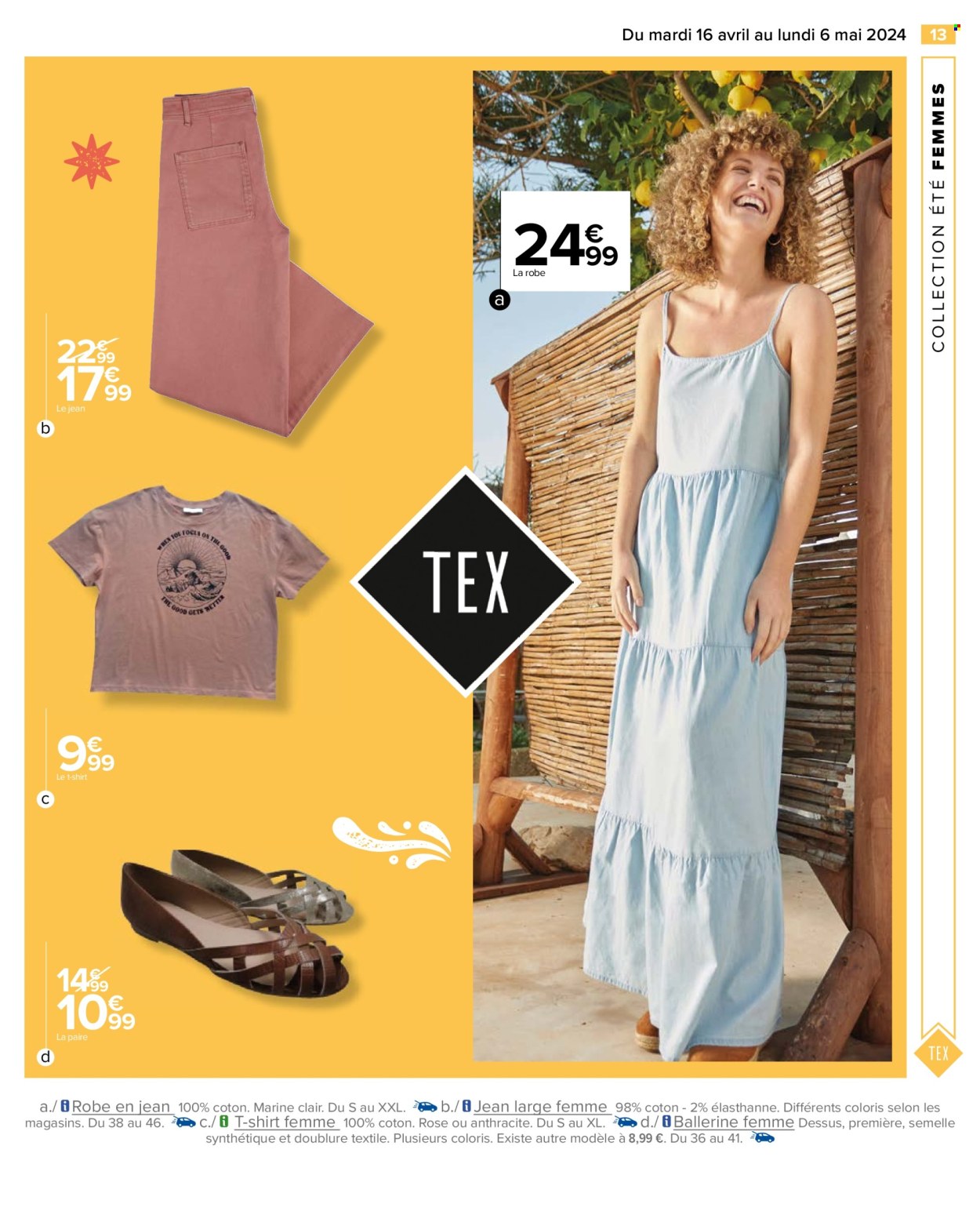 thumbnail - Catalogue Carrefour Hypermarchés - 16/04/2024 - 06/05/2024 - Produits soldés - jeans, robe, t-shirt. Page 15.