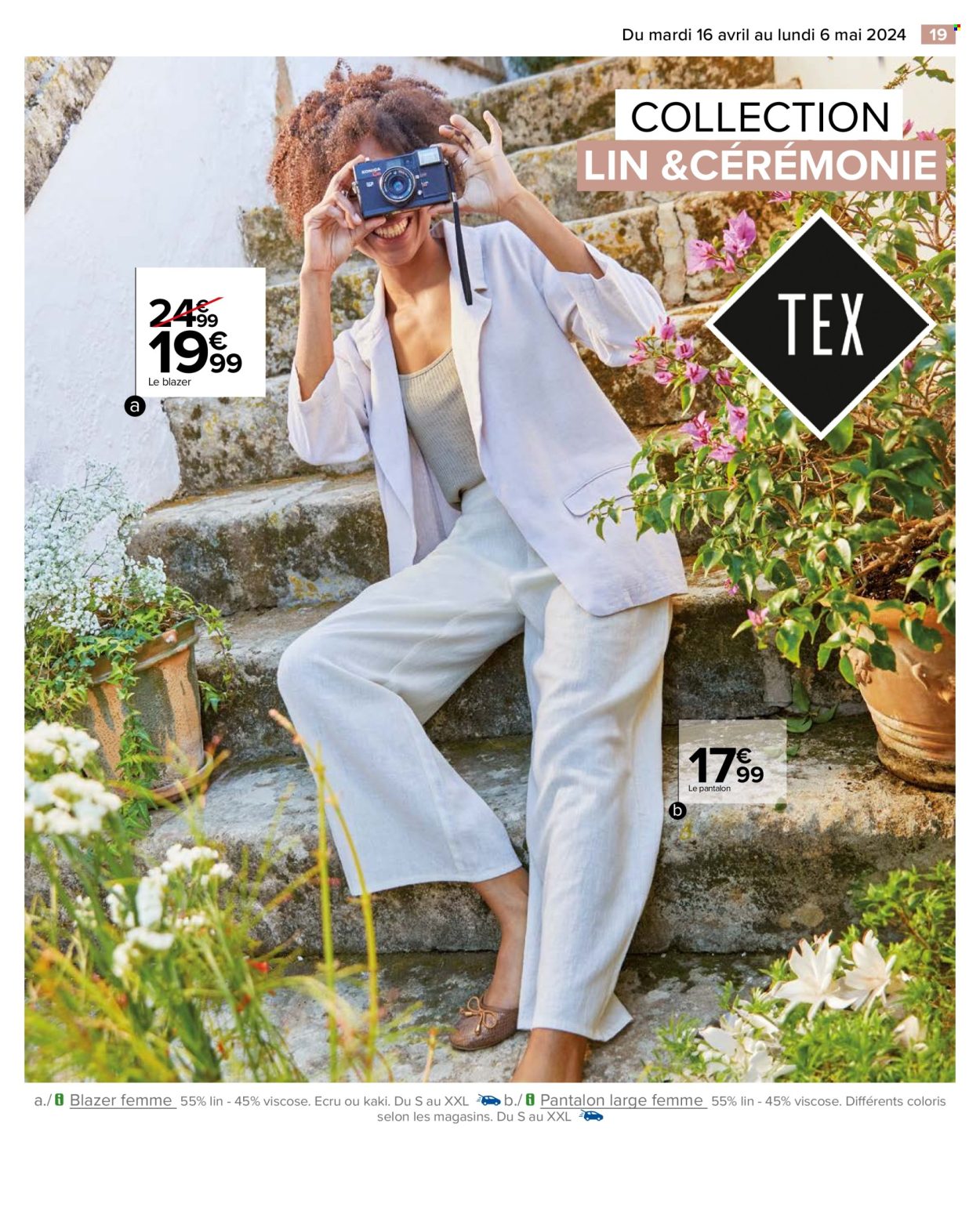 thumbnail - Catalogue Carrefour Hypermarchés - 16/04/2024 - 06/05/2024 - Produits soldés - Blazer, pantalon. Page 21.