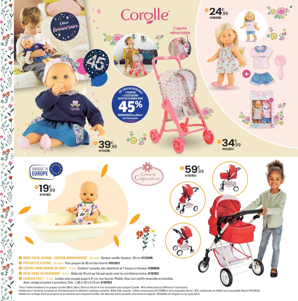 thumbnail - Catalogue JouéClub - 25/03/2024 - 30/06/2024 - Produits soldés - coffret, poupée, panier à provisions, poussette, jouet. Page 128.