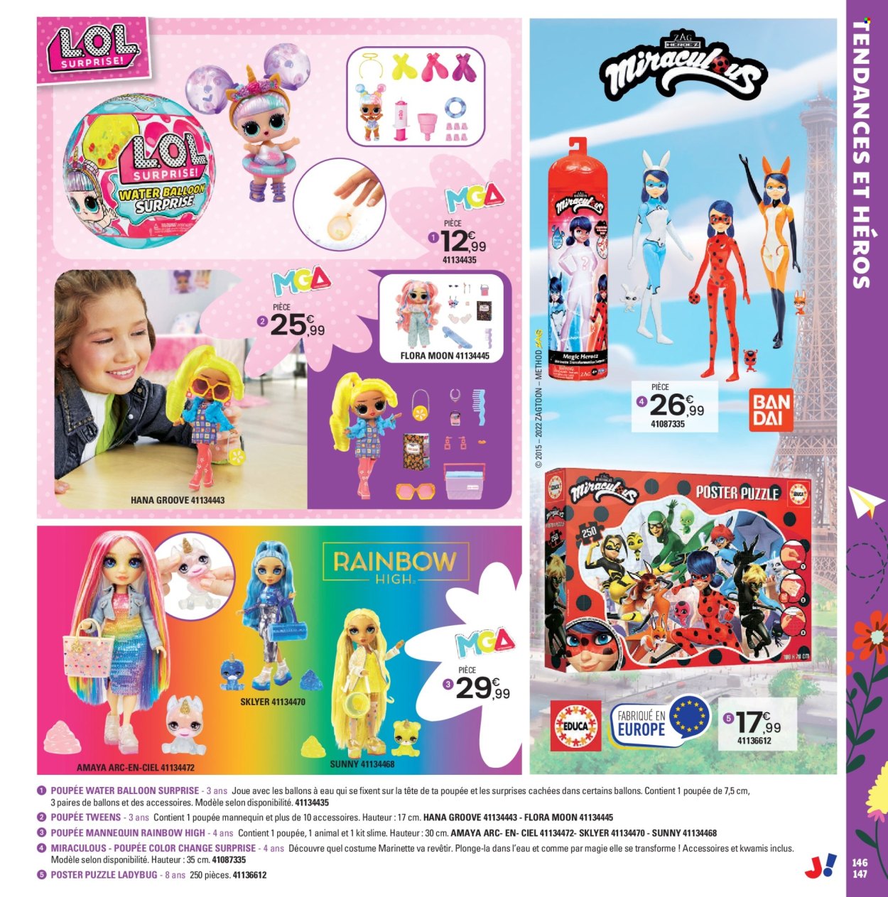 thumbnail - Catalogue JouéClub - 25/03/2024 - 30/06/2024 - Produits soldés - costume, poupée, puzzle, Arc en ciel, jouet. Page 147.