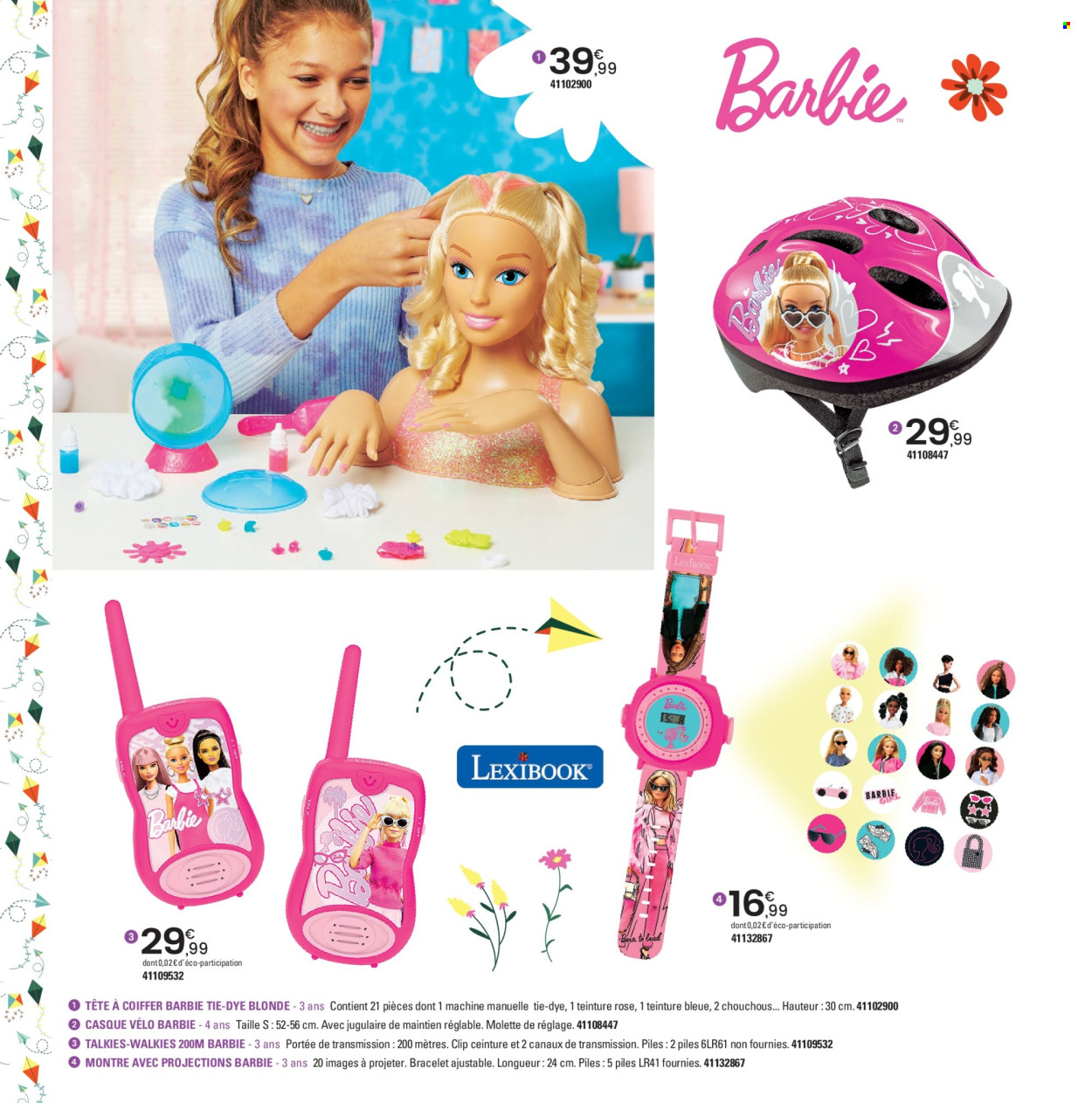 thumbnail - Catalogue JouéClub - 25/03/2024 - 30/06/2024 - Produits soldés - casque, Barbie, tête à coiffer, jouet. Page 148.
