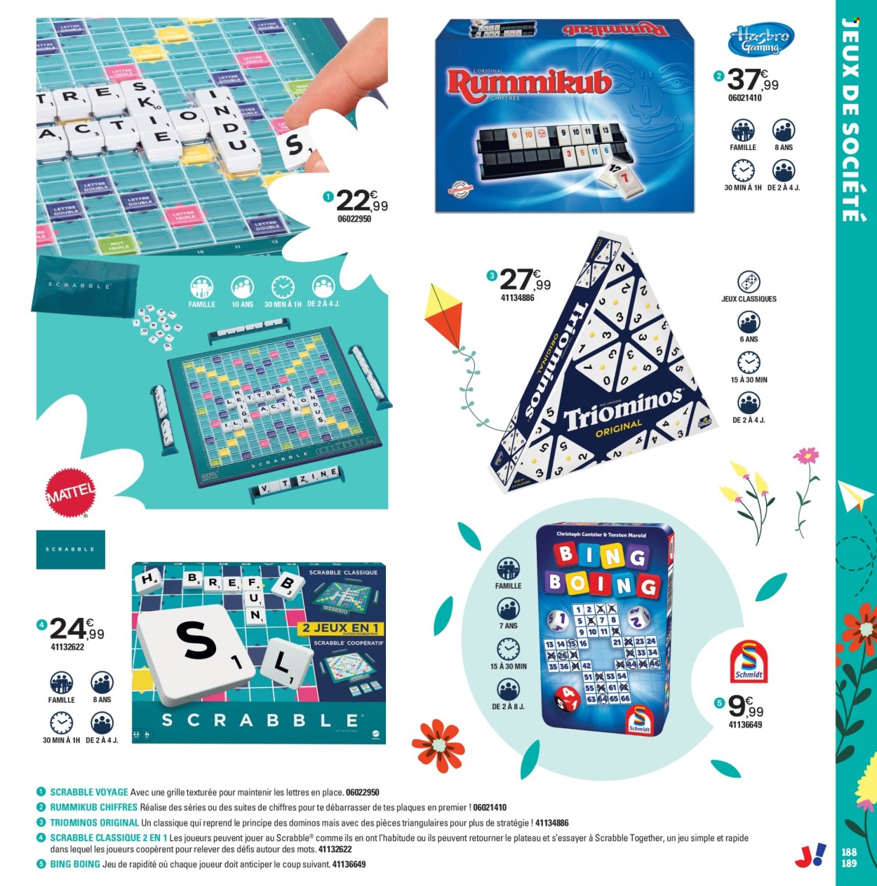thumbnail - Catalogue JouéClub - 25/03/2024 - 30/06/2024 - Produits soldés - jeu, Scrabble, dominos, jouet, jeu de plateau. Page 189.