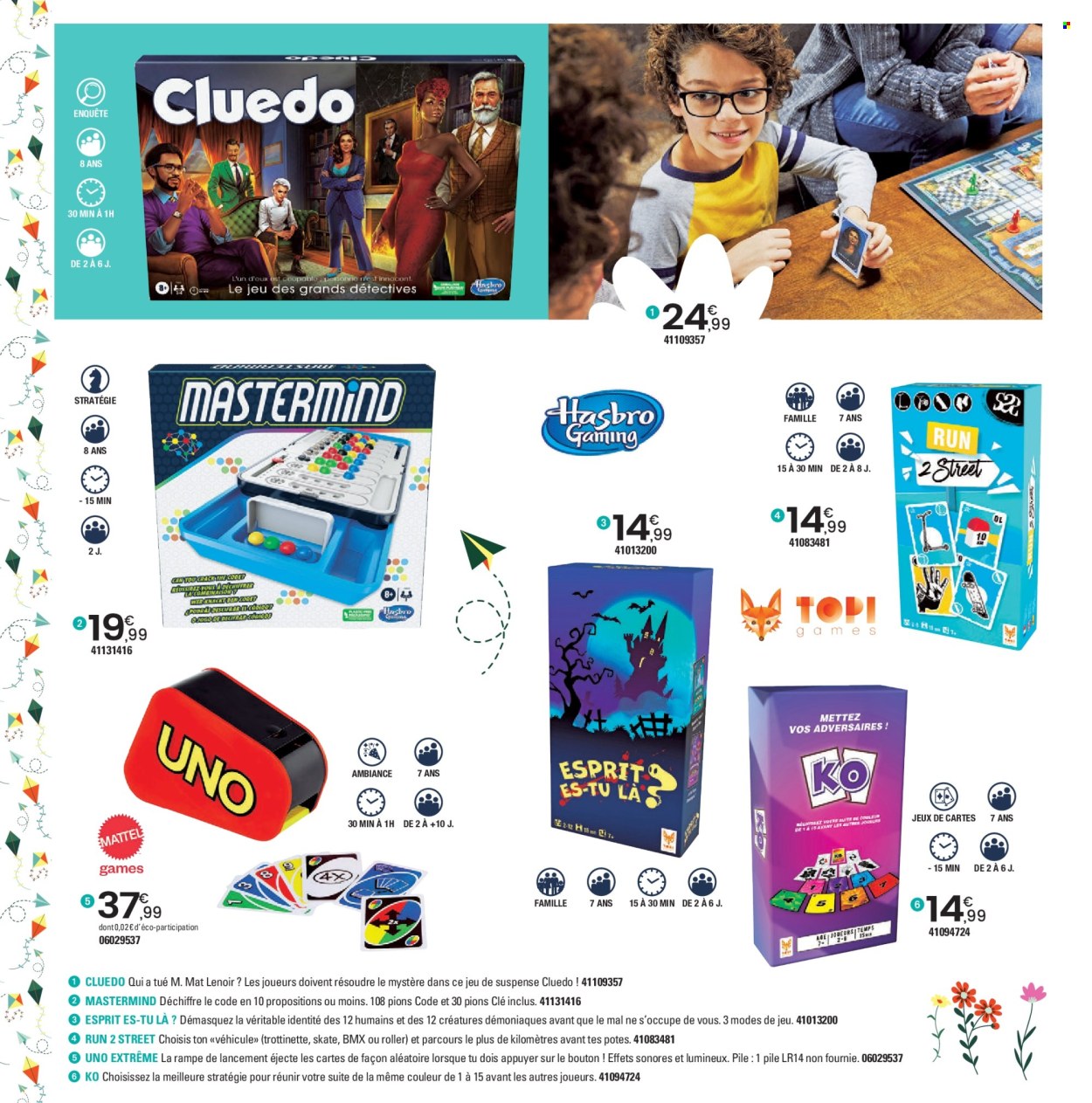 thumbnail - Catalogue JouéClub - 25/03/2024 - 30/06/2024 - Produits soldés - Cluedo, UNO, jouet, jeu de plateau. Page 190.