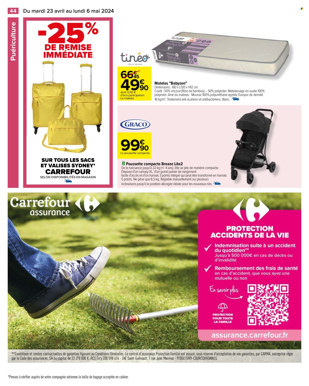 thumbnail - Catalogue Carrefour Hypermarchés - 23/04/2024 - 06/05/2024 - Produits soldés - valise, matelas. Page 46.