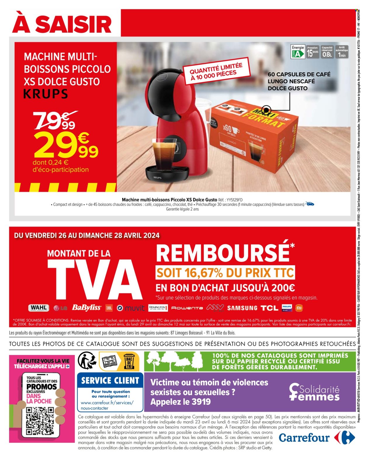 thumbnail - Catalogue Carrefour Hypermarchés - 23/04/2024 - 06/05/2024 - Produits soldés - Krups, machine à café. Page 58.