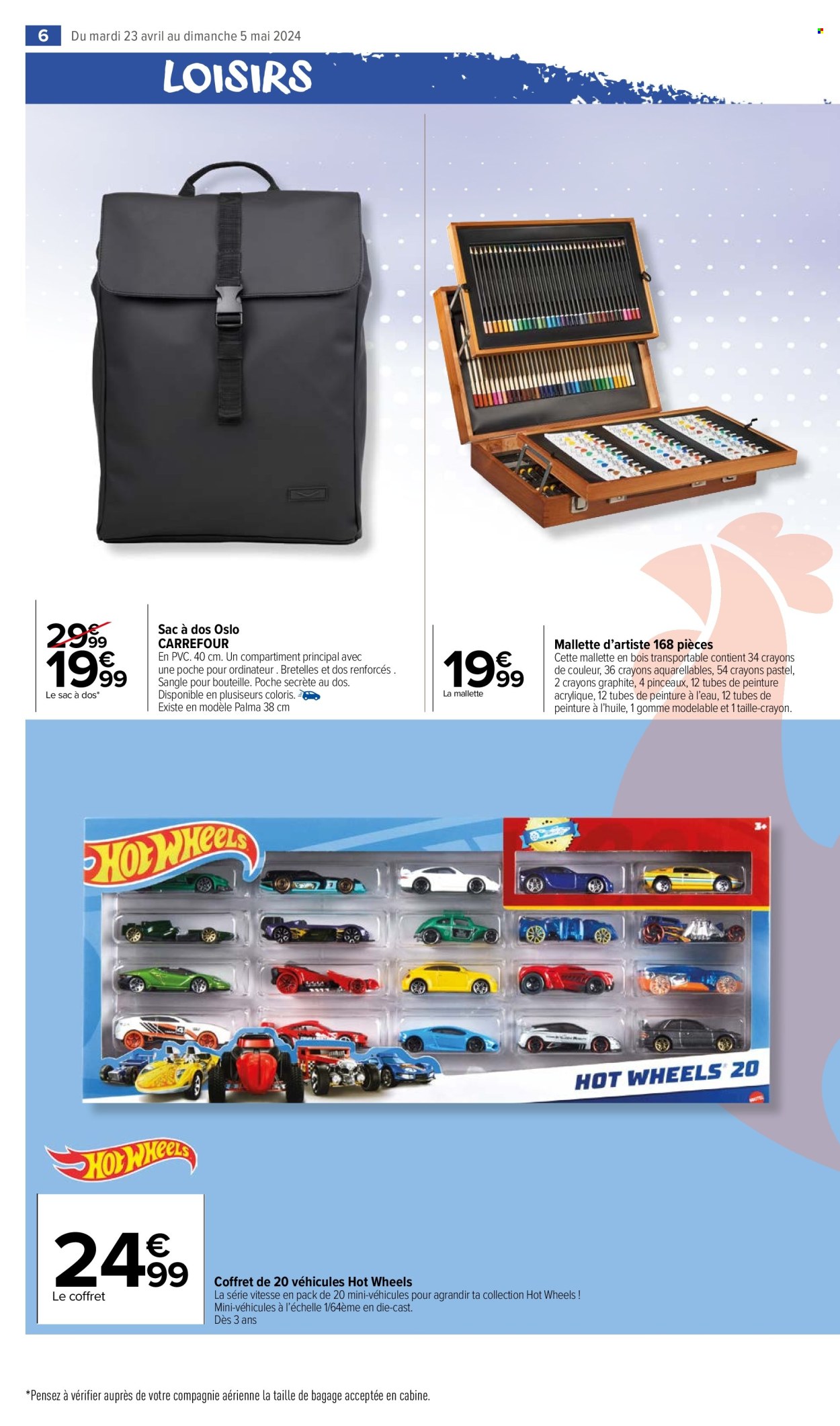 thumbnail - Catalogue Carrefour Market - 23/04/2024 - 05/05/2024 - Produits soldés - mallette, sac à dos, Hot Wheels. Page 8.