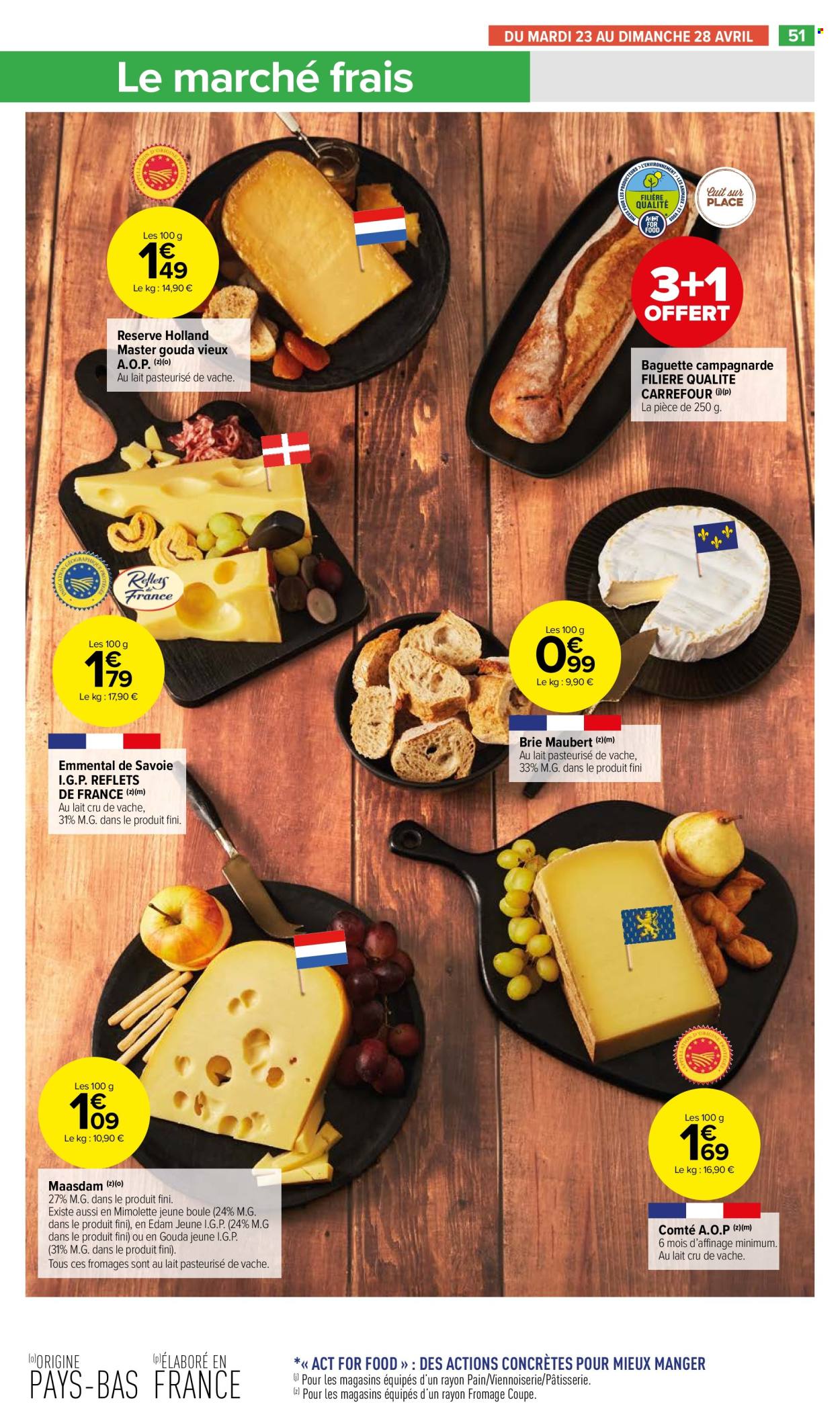 thumbnail - Catalogue Carrefour Market - 23/04/2024 - 05/05/2024 - Produits soldés - baguette, fromage, Brie, emmental, Comté. Page 53.