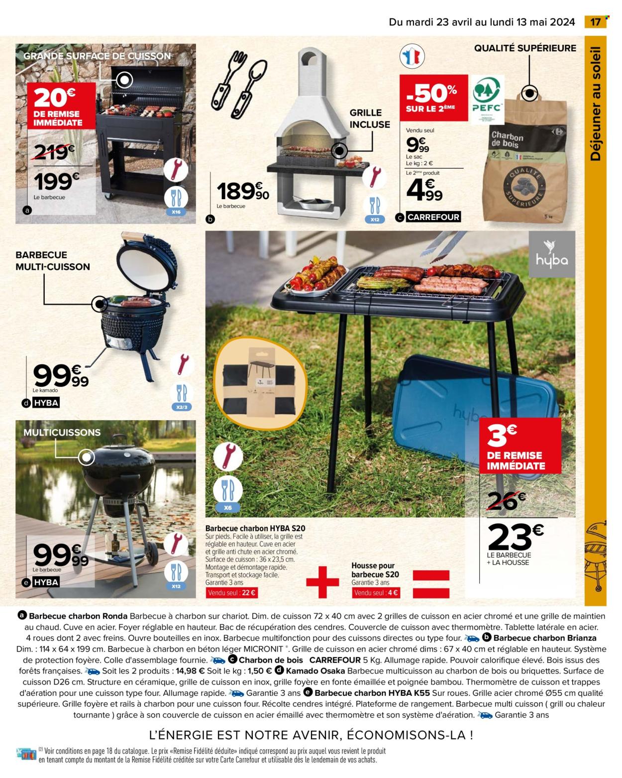 thumbnail - Catalogue Carrefour Hypermarchés - 23/04/2024 - 13/05/2024 - Produits soldés - charbon de bois, barbecue. Page 19.