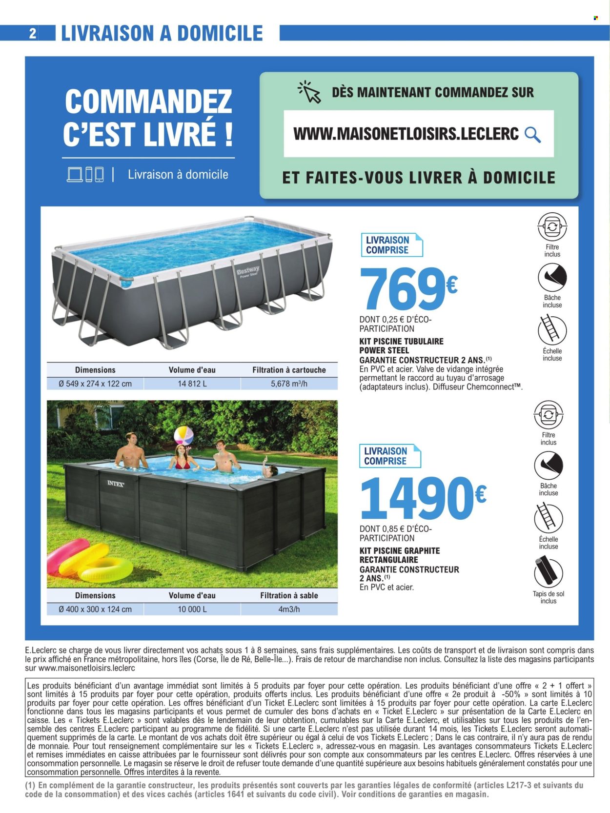 thumbnail - Catalogue E.Leclerc - 23/04/2024 - 11/05/2024 - Produits soldés - diffuseur, livre, piscine, piscine tubulaire. Page 2.