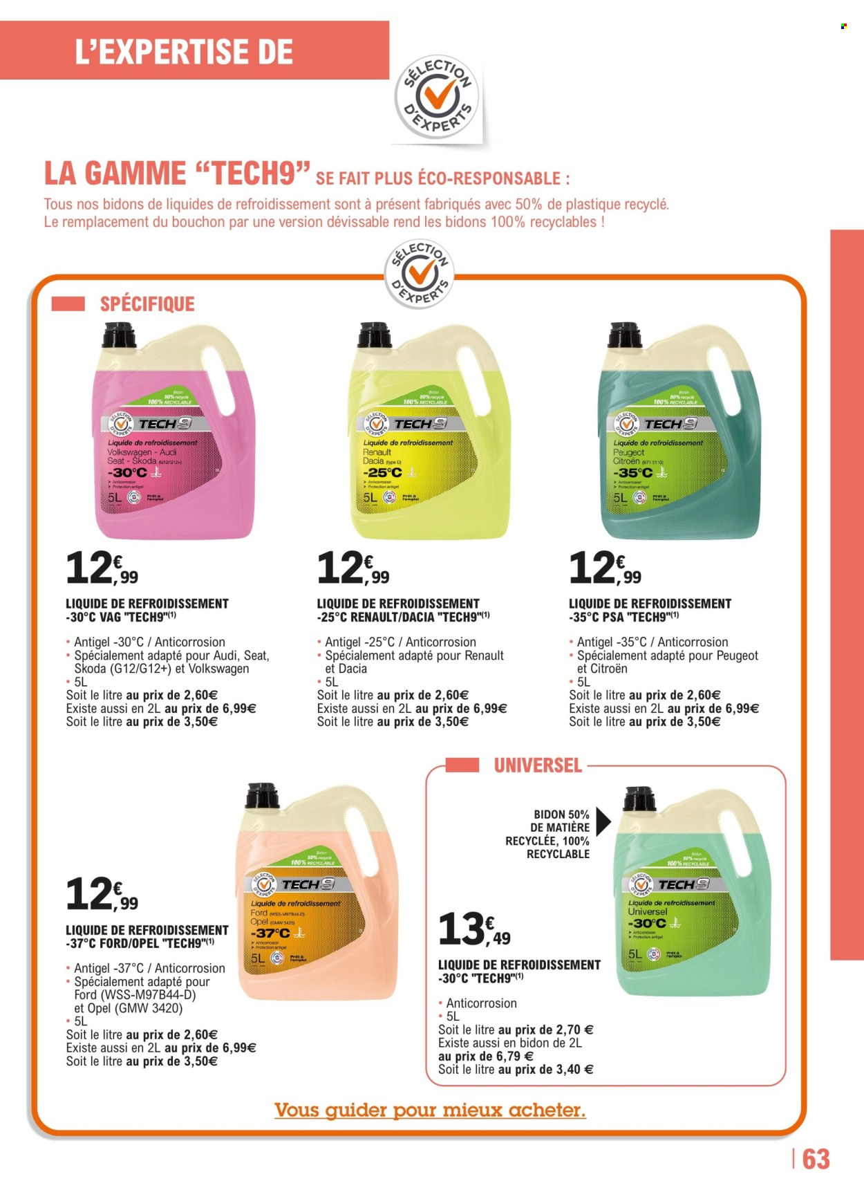 thumbnail - Catalogue E.Leclerc - 23/04/2024 - 30/03/2025 - Produits soldés - liquide de refroidissement. Page 63.